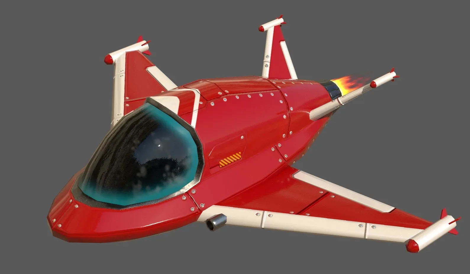 Cartoon Spaceship Lowpoly