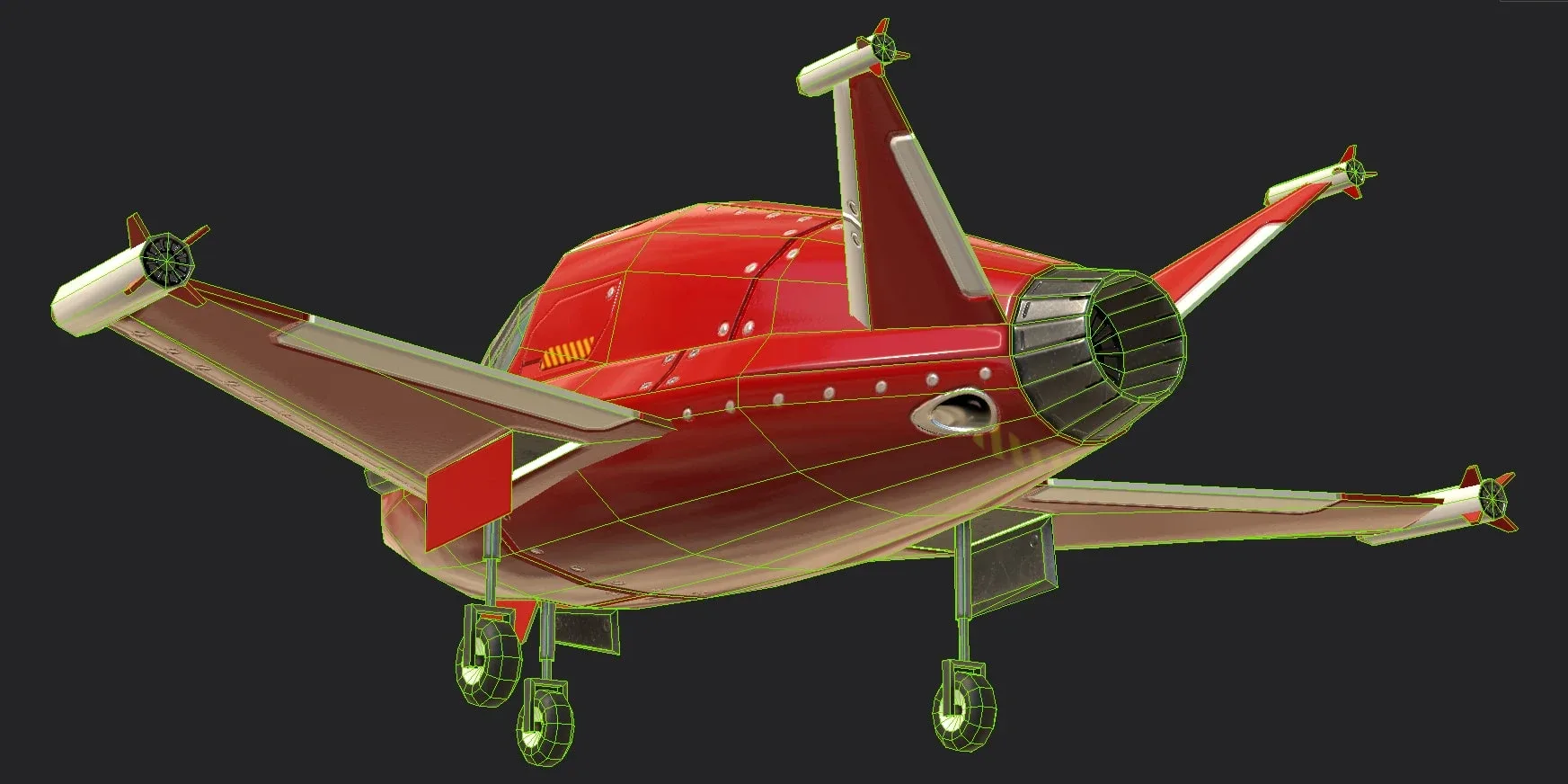 Cartoon Spaceship Lowpoly