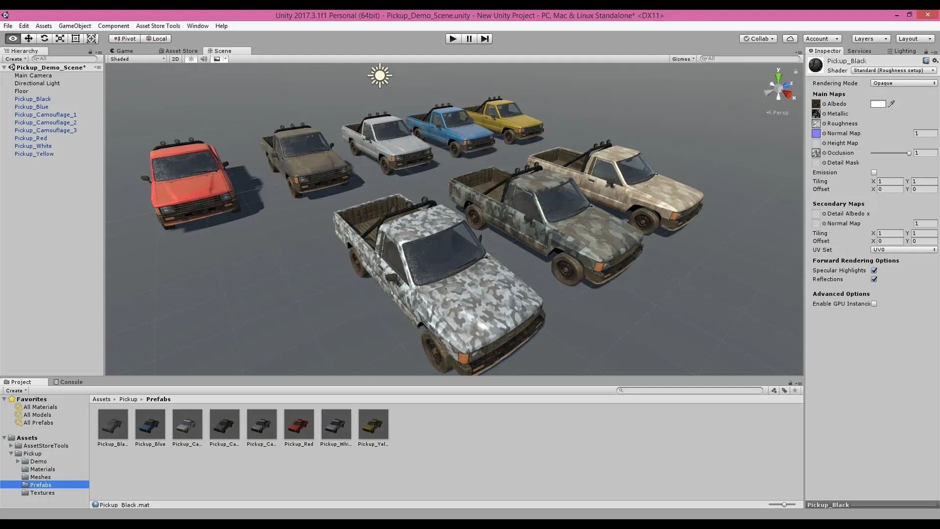 Unity3D Pickup Vehicle Pack