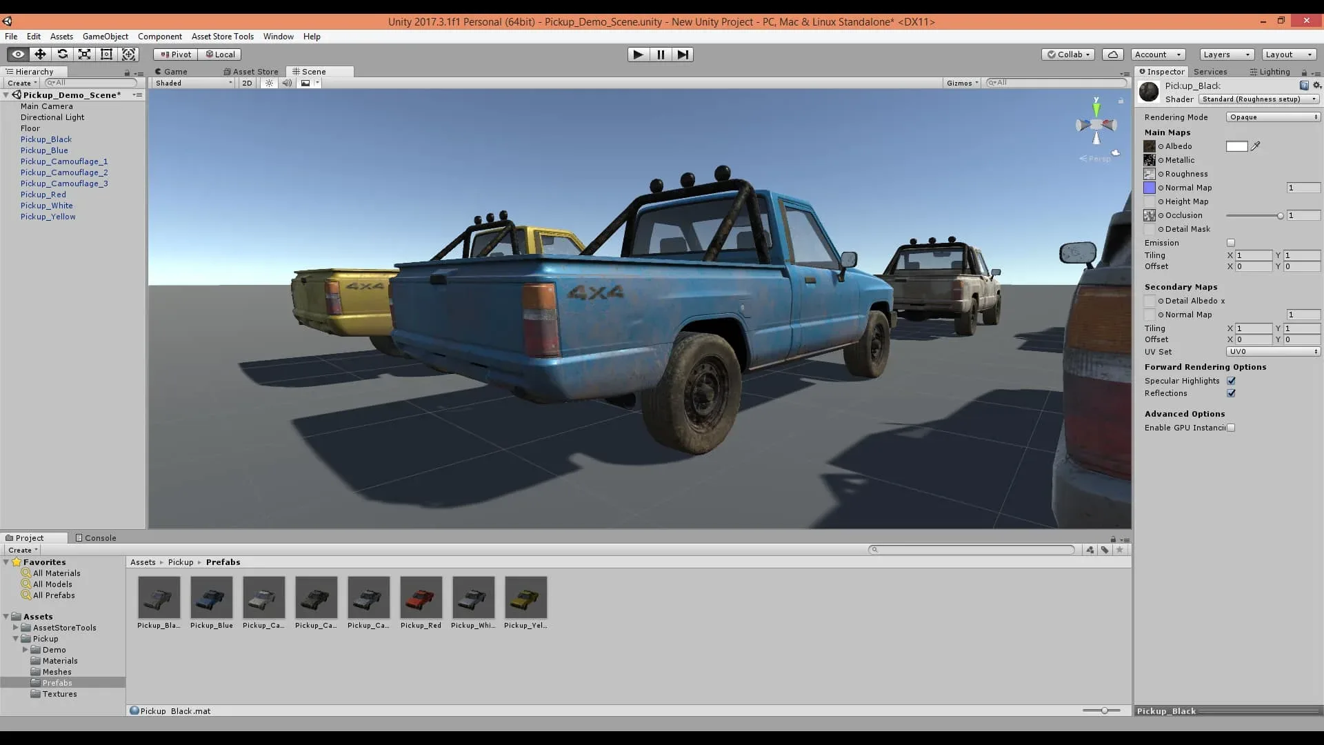 Unity3D Pickup Vehicle Pack