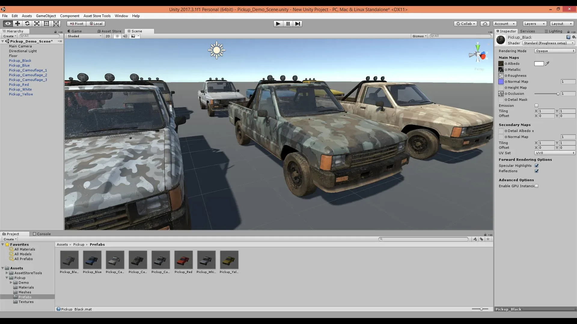 Unity3D Pickup Vehicle Pack