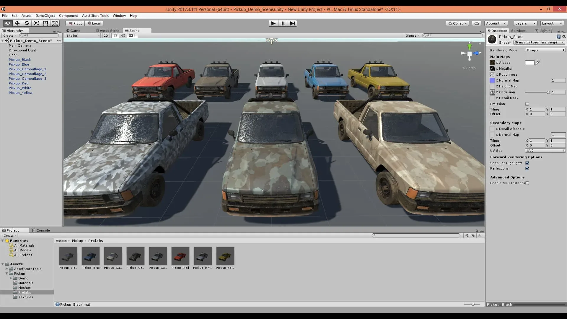 Unity3D Pickup Vehicle Pack