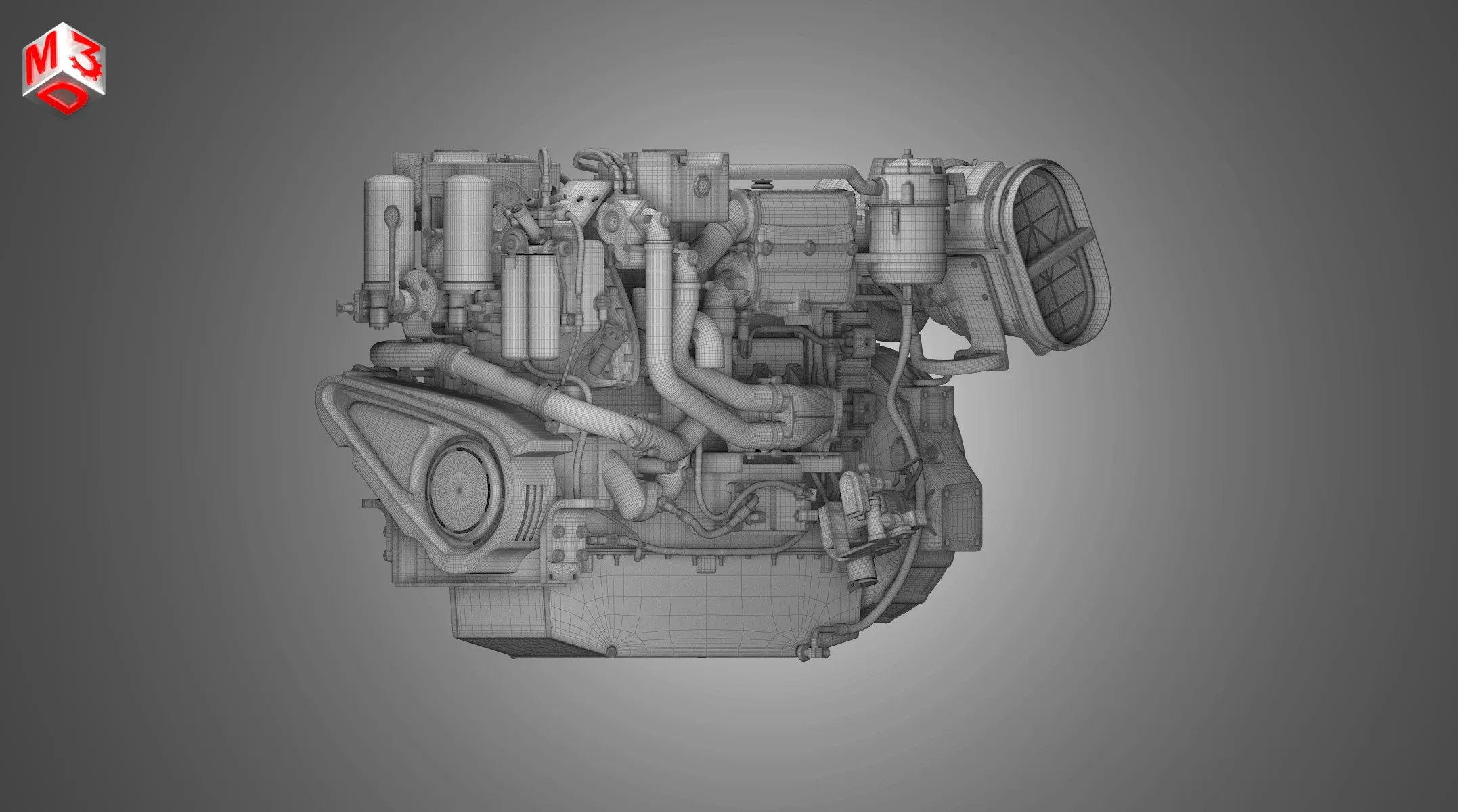 Marine Propulsion Engine - 3D Model