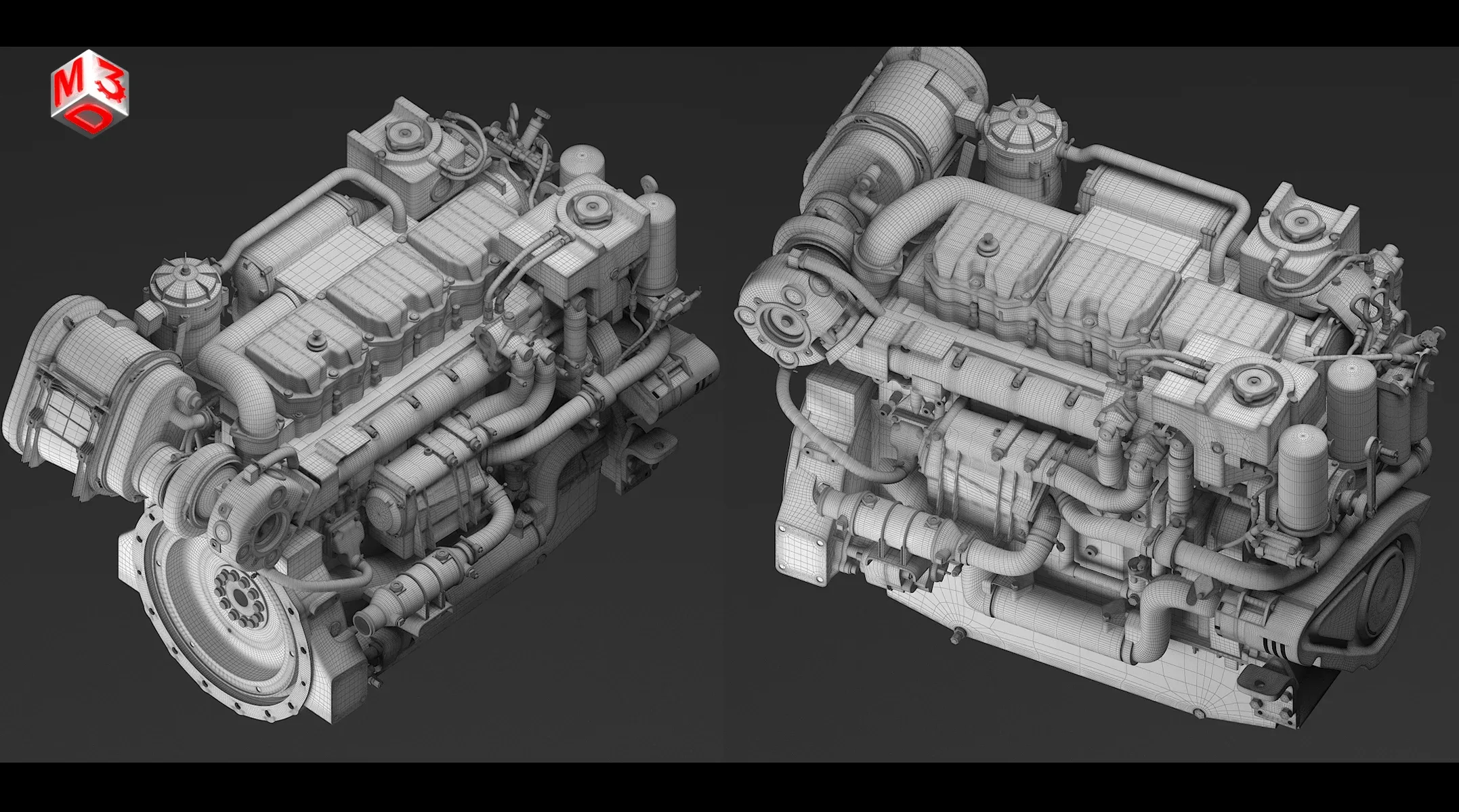 Marine Propulsion Engine - 3D Model