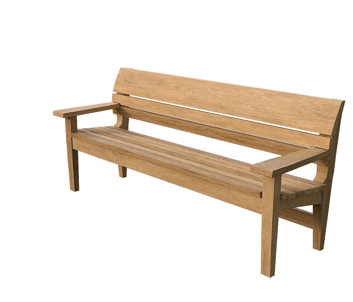 Wooden Bench V01 - Game Ready Model