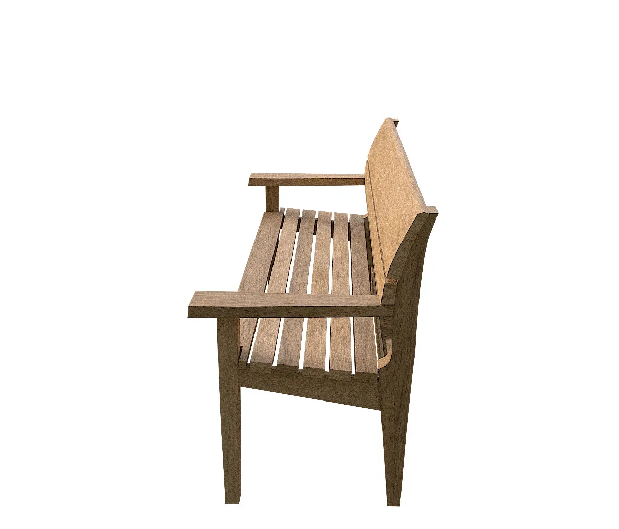 Wooden Bench V01 - Game Ready Model