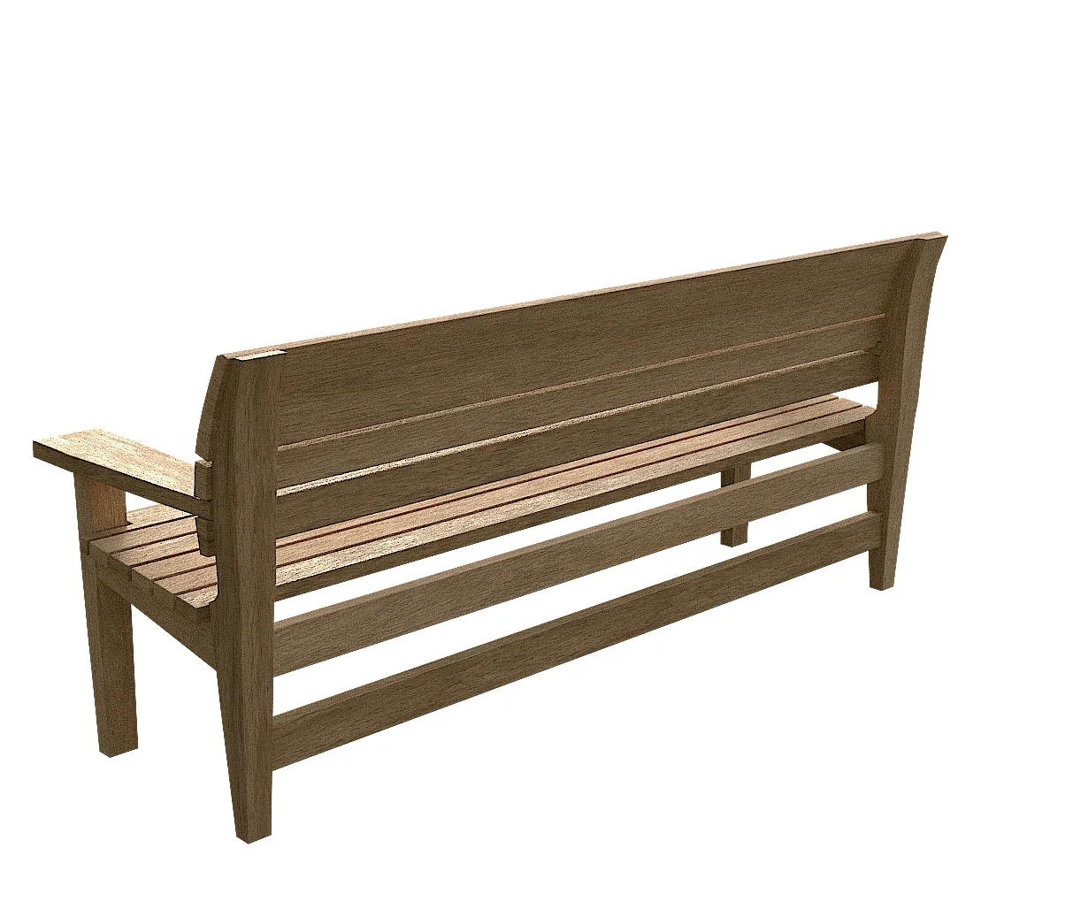 Wooden Bench V01 - Game Ready Model