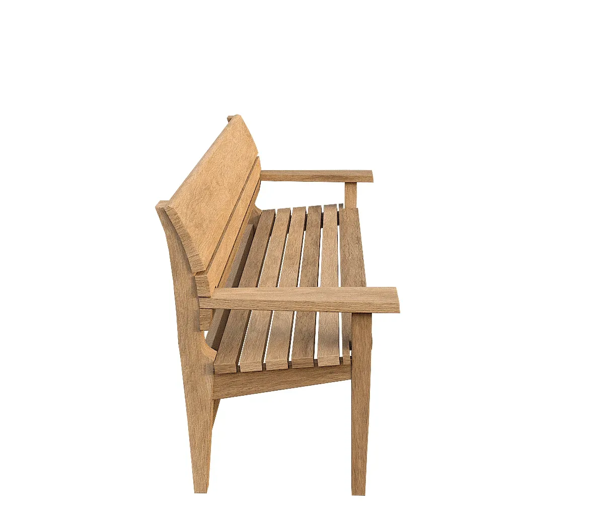 Wooden Bench V01 - Game Ready Model