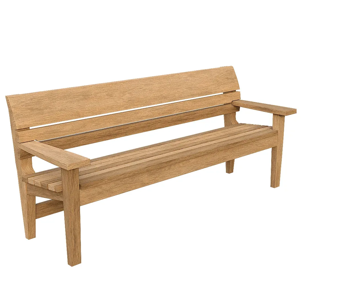 Wooden Bench V01 - Game Ready Model