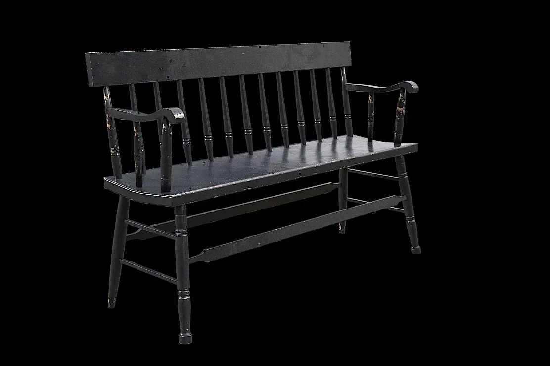 Black Painted Bench PBR Model