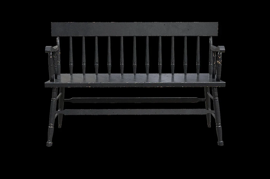 Black Painted Bench PBR Model