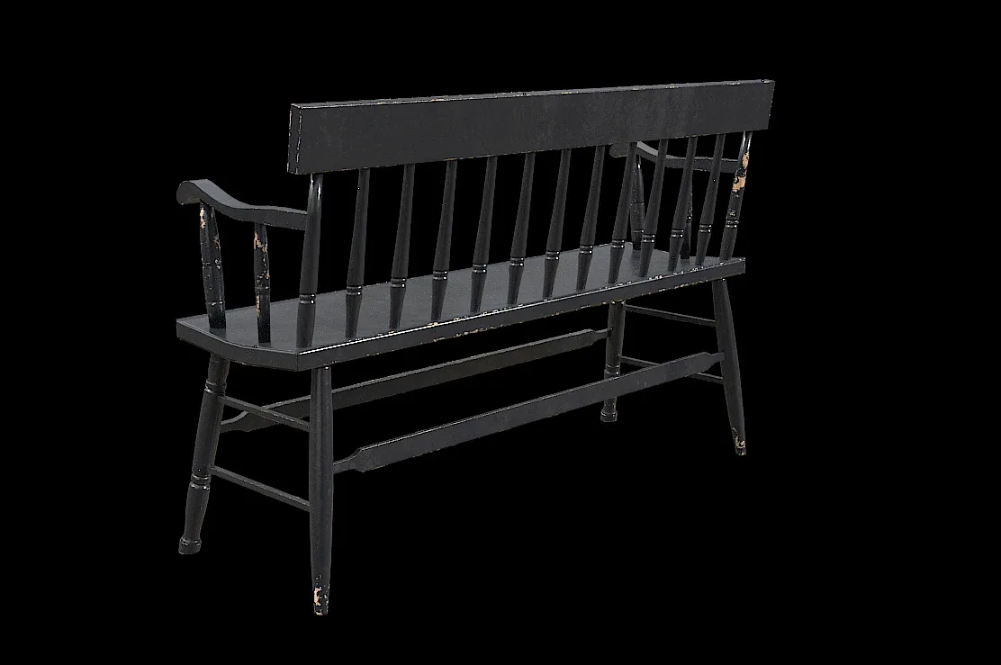 Black Painted Bench PBR Model