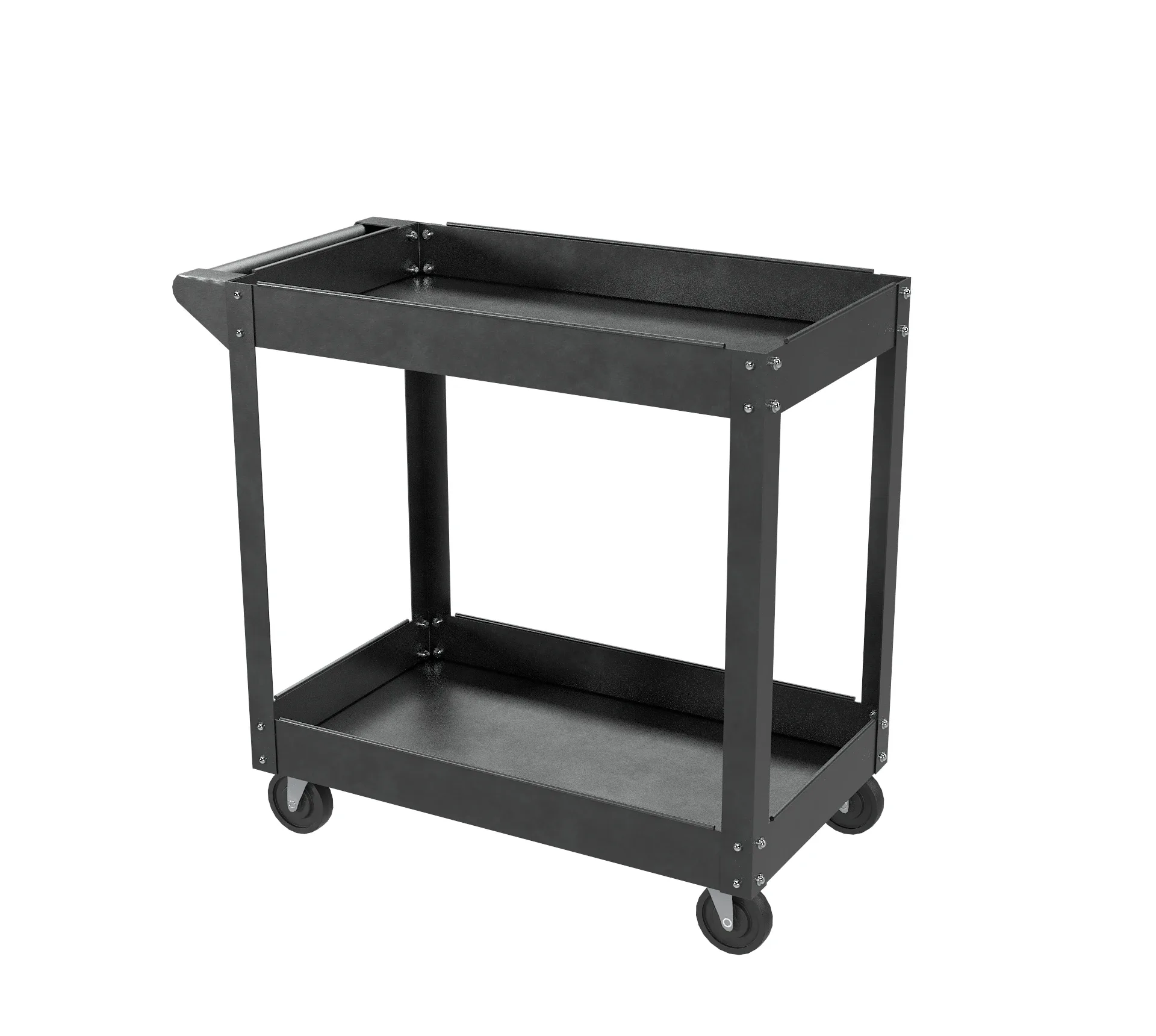 Dark Painted Steel Cart - Game Ready Model