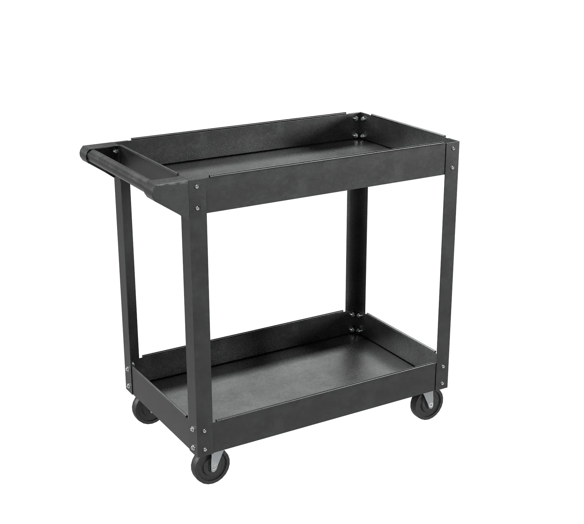 Dark Painted Steel Cart - Game Ready Model