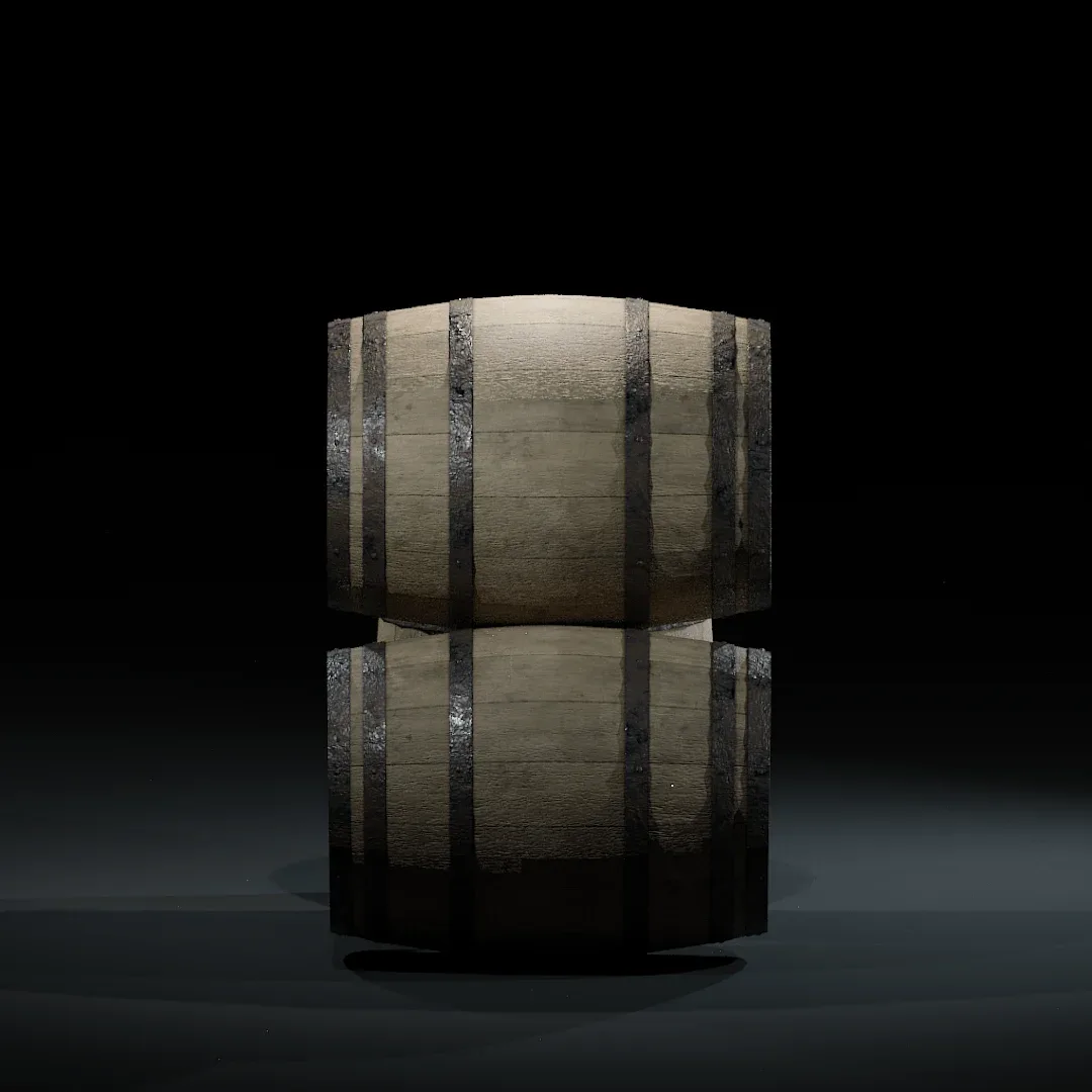 Dirty Wooden Barrel - Game Ready Model