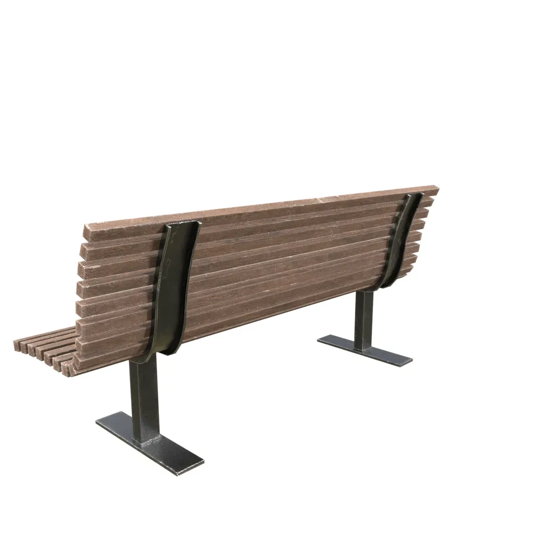 Wooden Bench - Game Ready Model