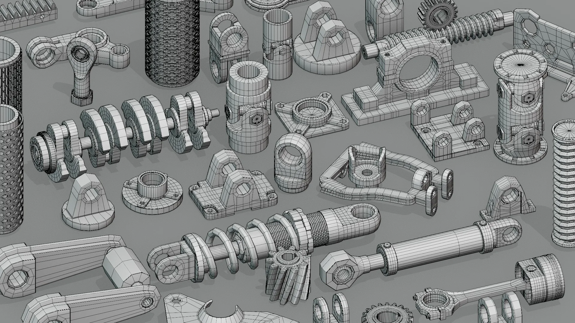 Hard Surface Industrial Kitbash - 77 Basemeshes