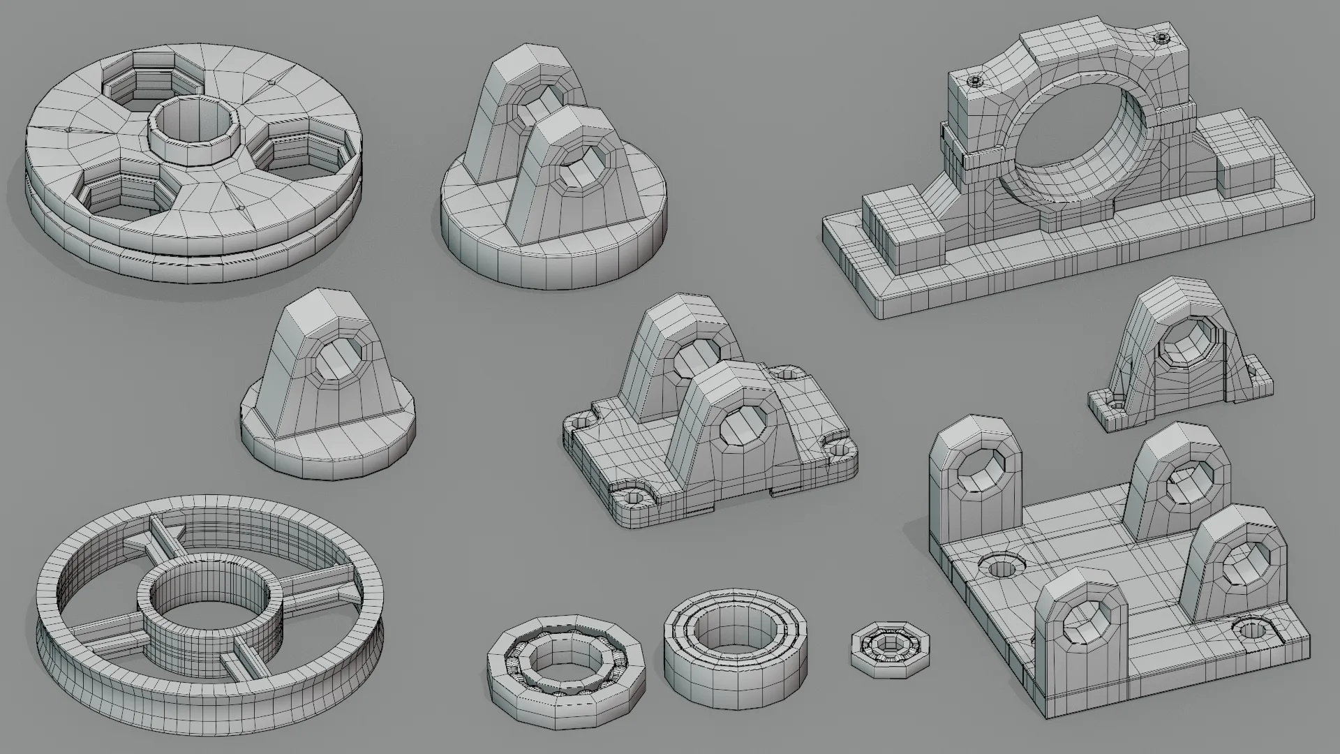 Hard Surface Industrial Kitbash - 77 Basemeshes