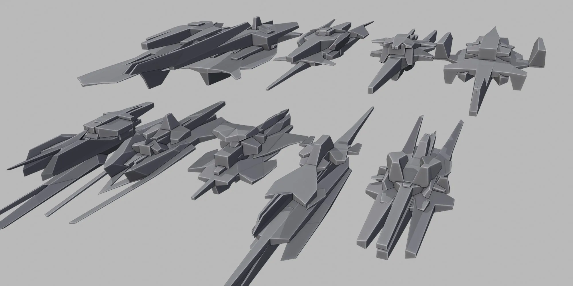 Spaceship Basemesh Kitbash - 100 Models Pack