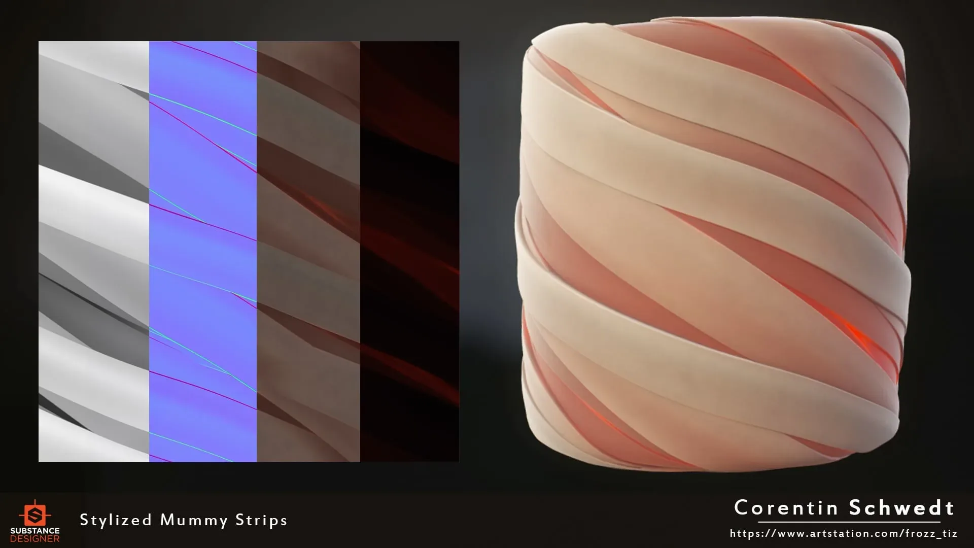Stylized Mummy Strips - Substance Designer