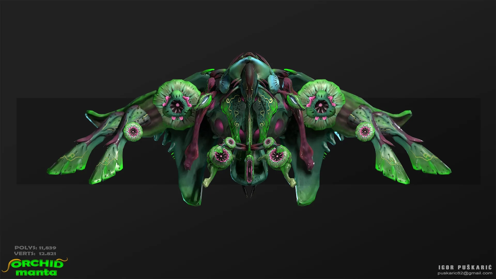 Orchid Manta - PBR Spaceship