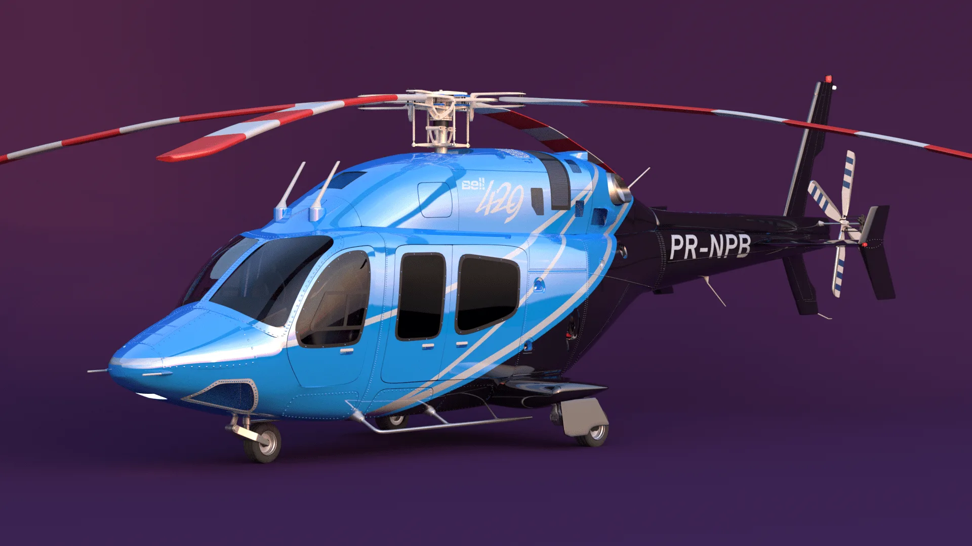 Bell 429 Helicopter + Blender Rig