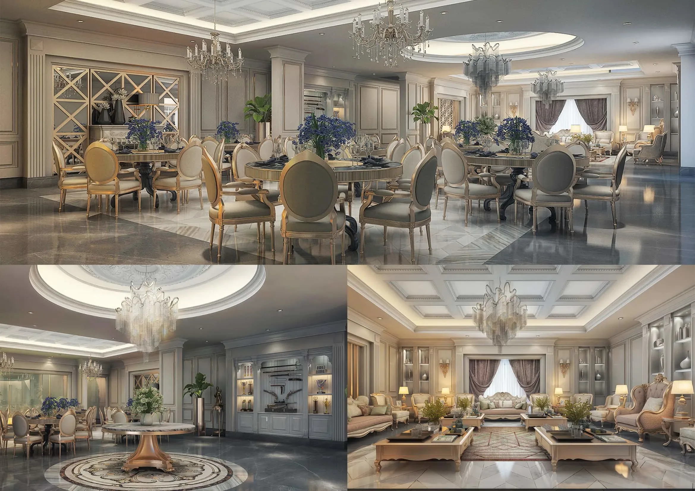 Realistic Salon & Dining Luxury Design 3DS Max Model