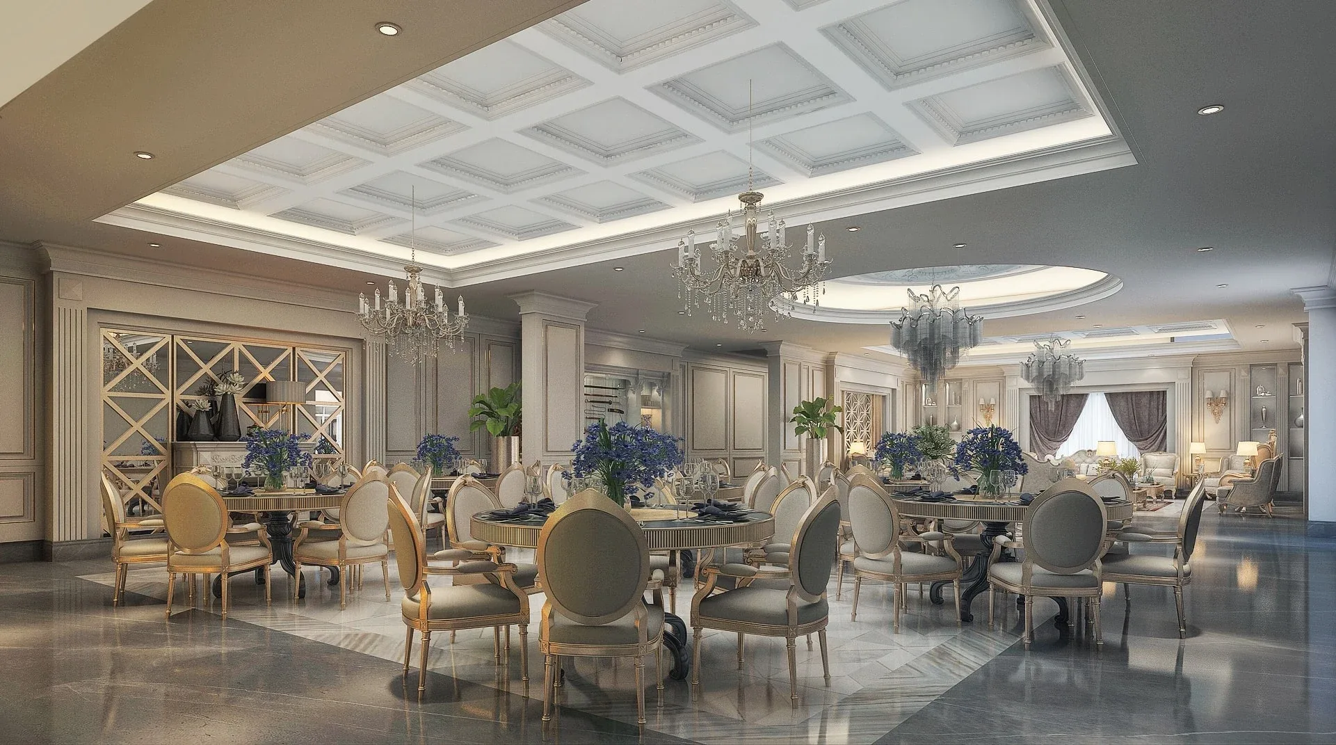 Realistic Salon & Dining Luxury Design 3DS Max Model