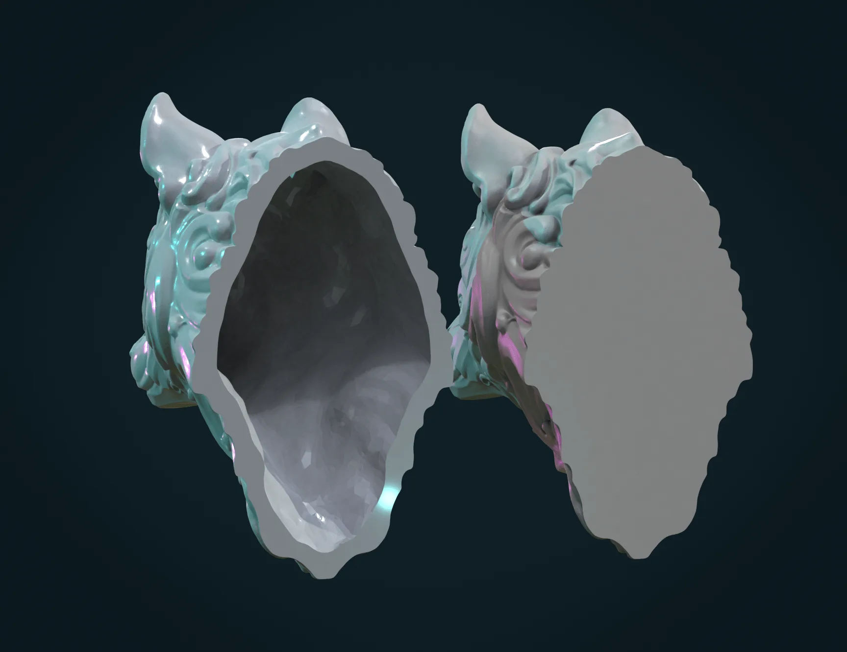 Stylized Wolf Head - 3D Print Ready