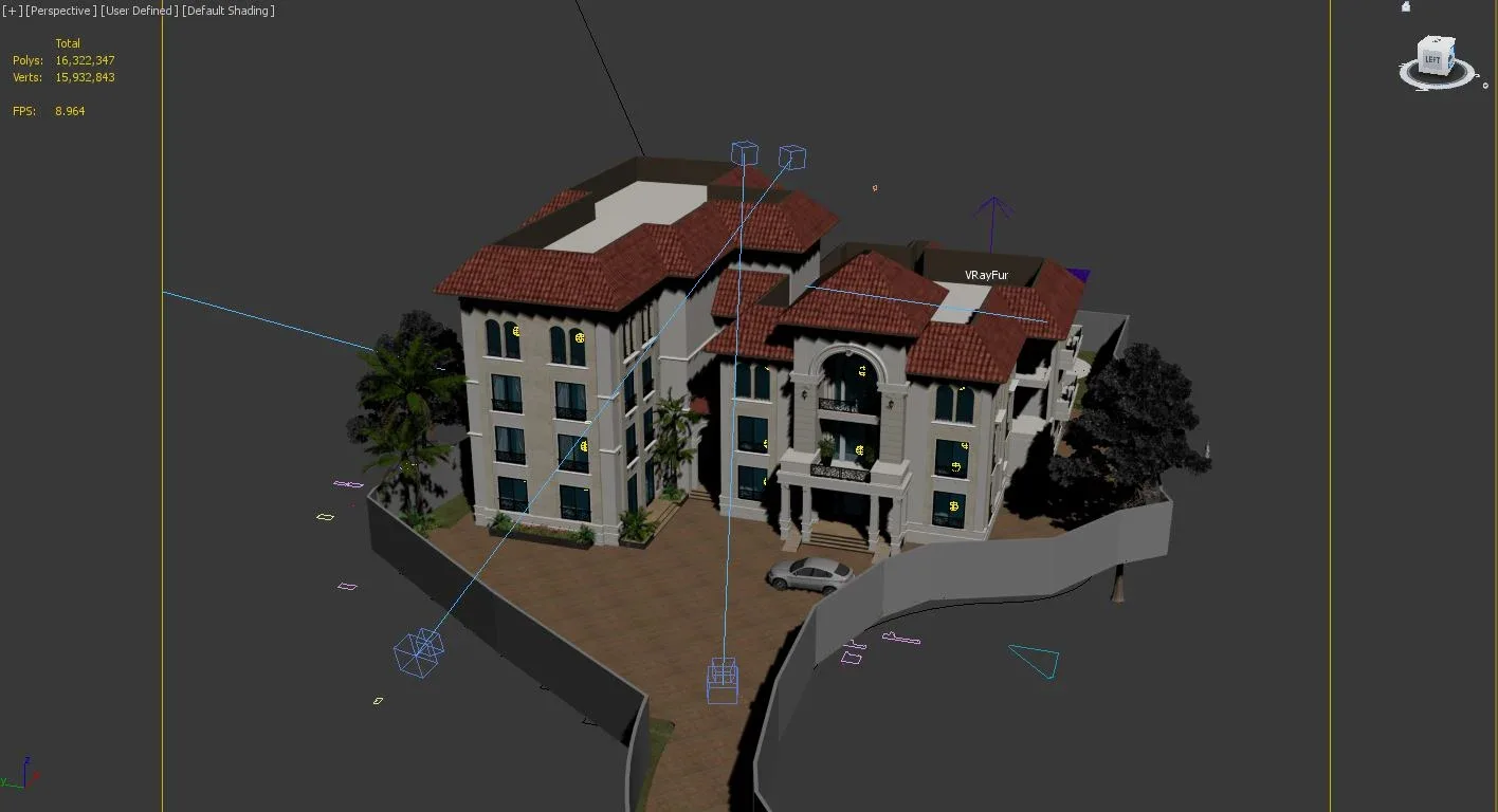 Classic Villa Exterior Mediterranean Style 3D Model