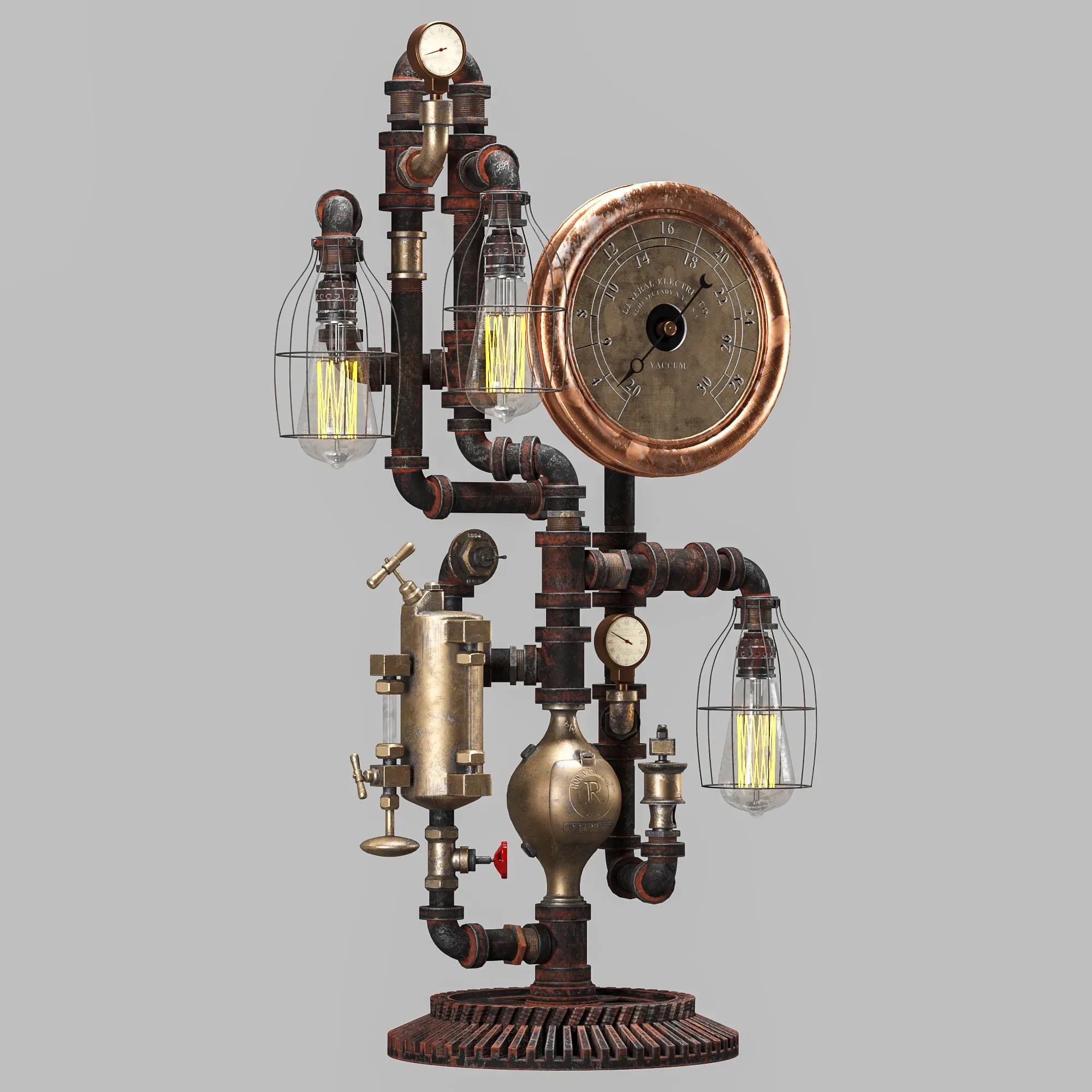 Steam Gauge Lamp by Machineagelamps