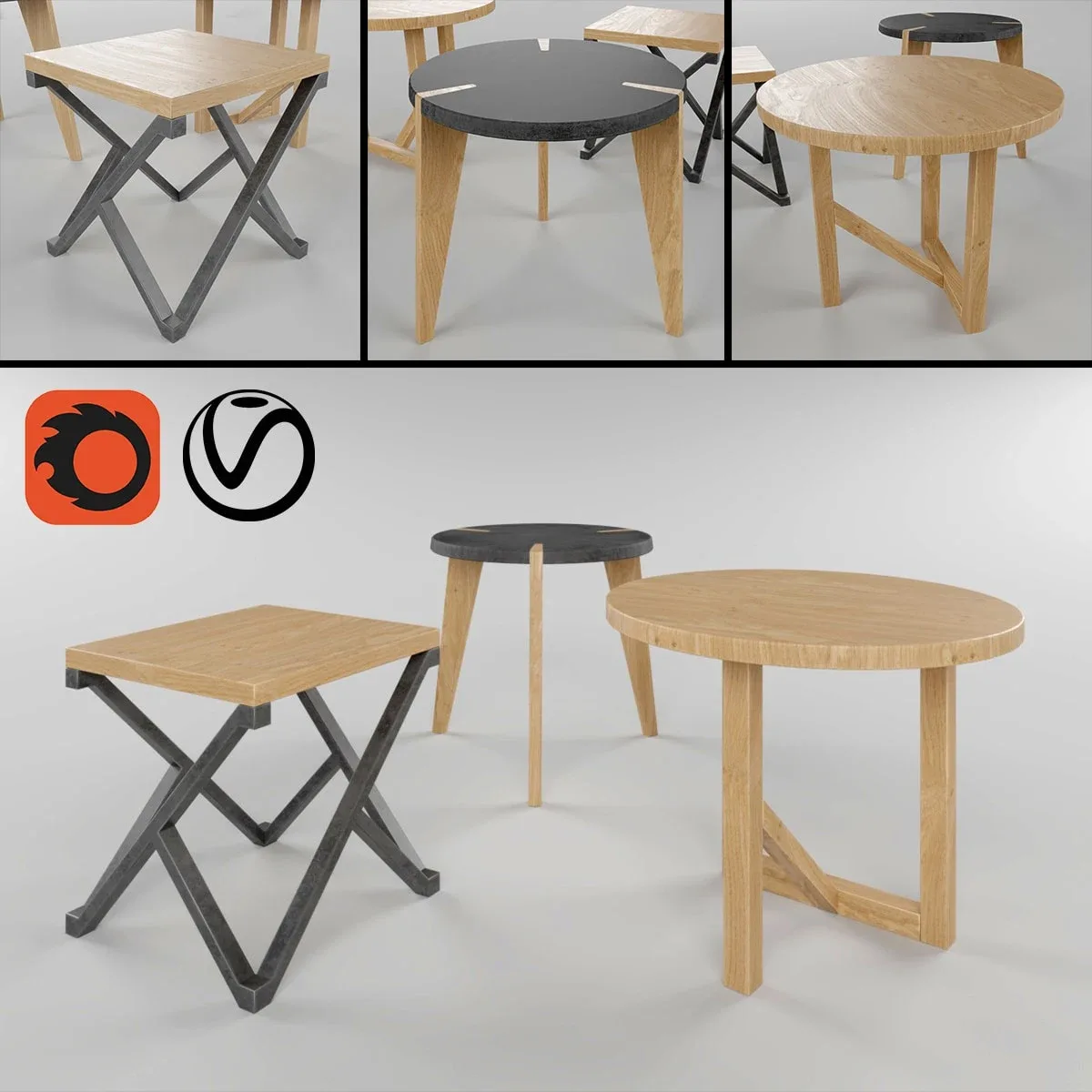 3 Tables - 3D Models