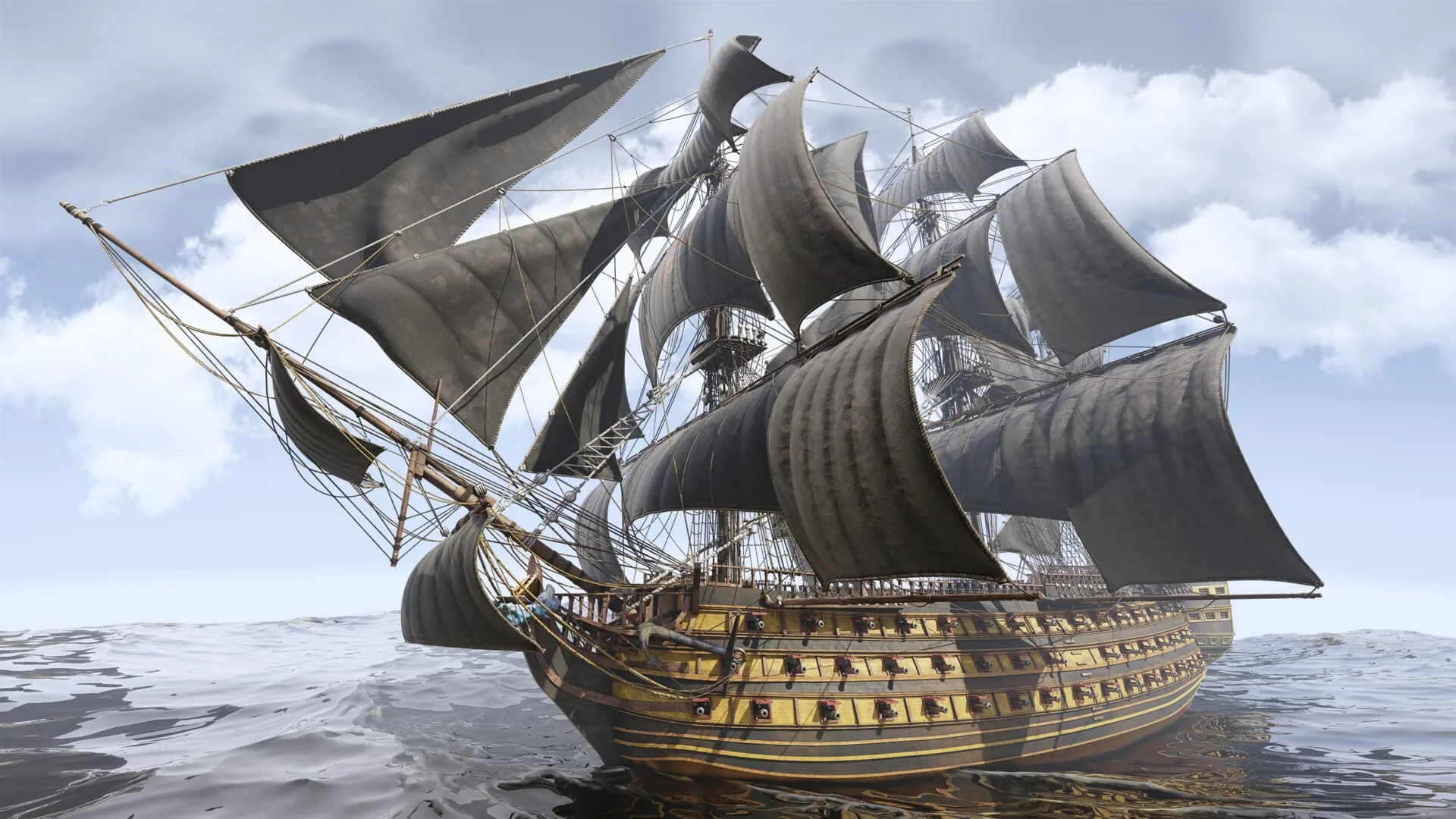 Old Sailing Ship - 3D Model