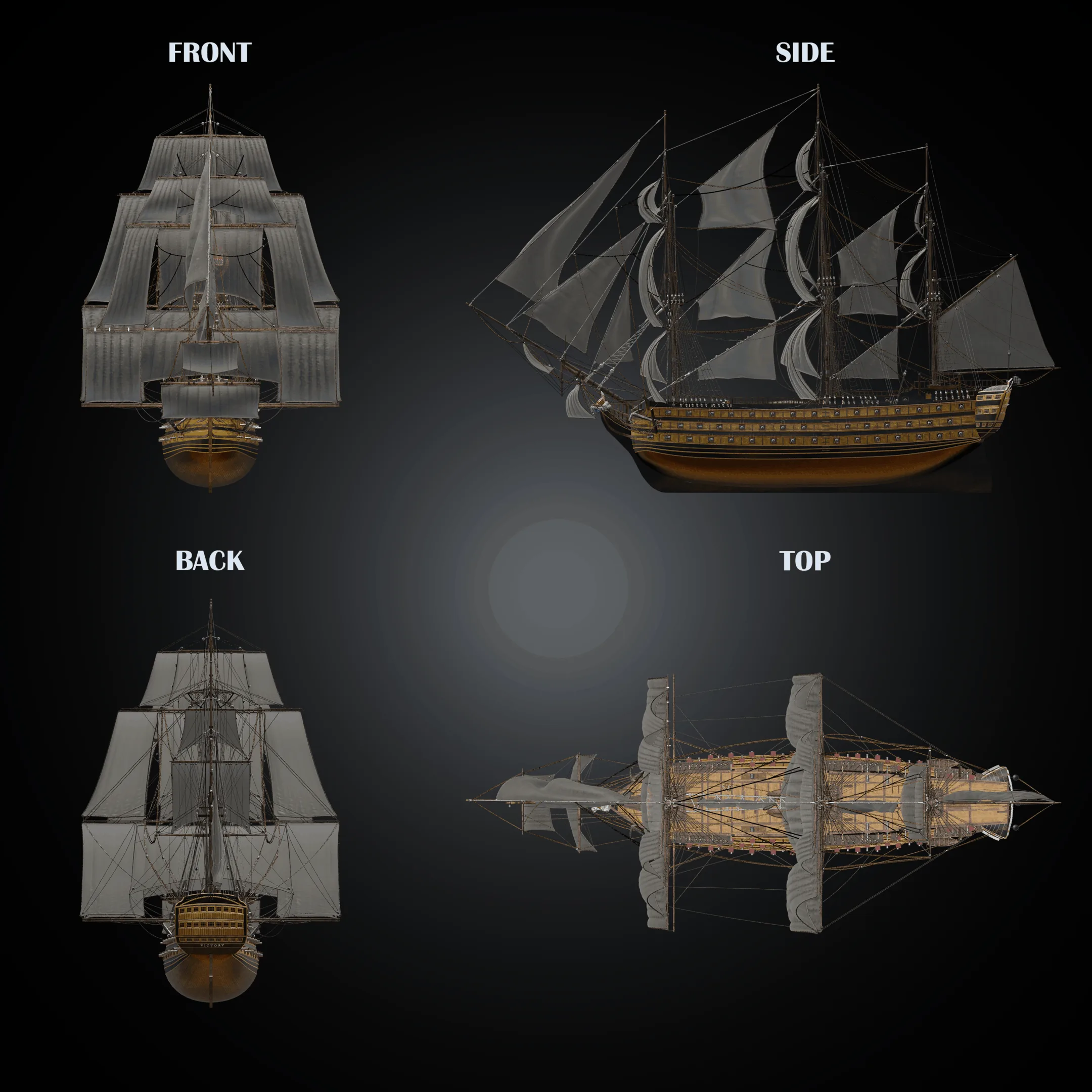 Old Sailing Ship - 3D Model