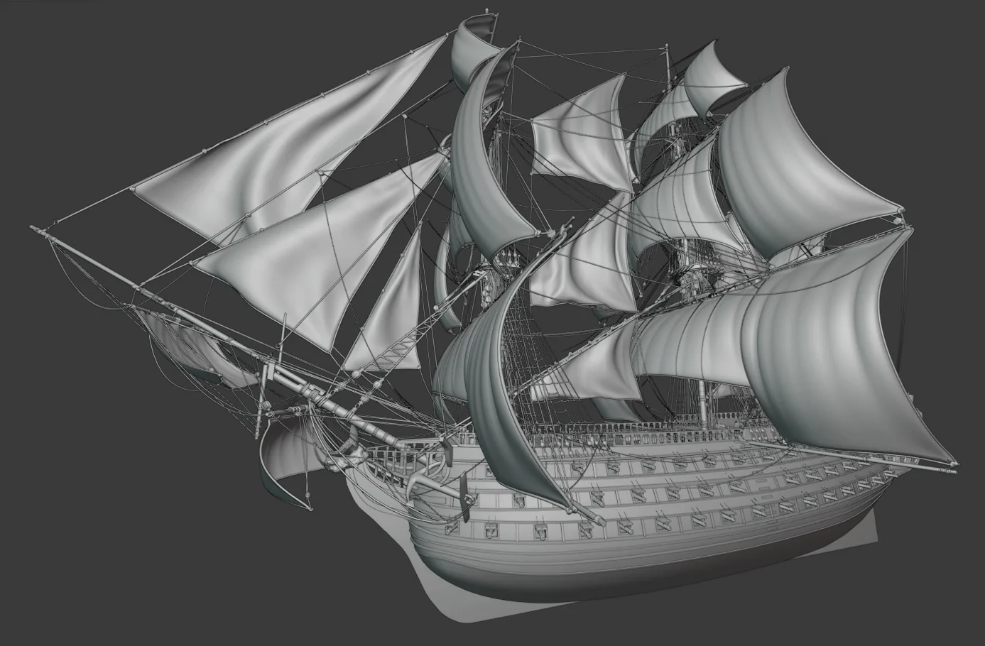 Old Sailing Ship - 3D Model