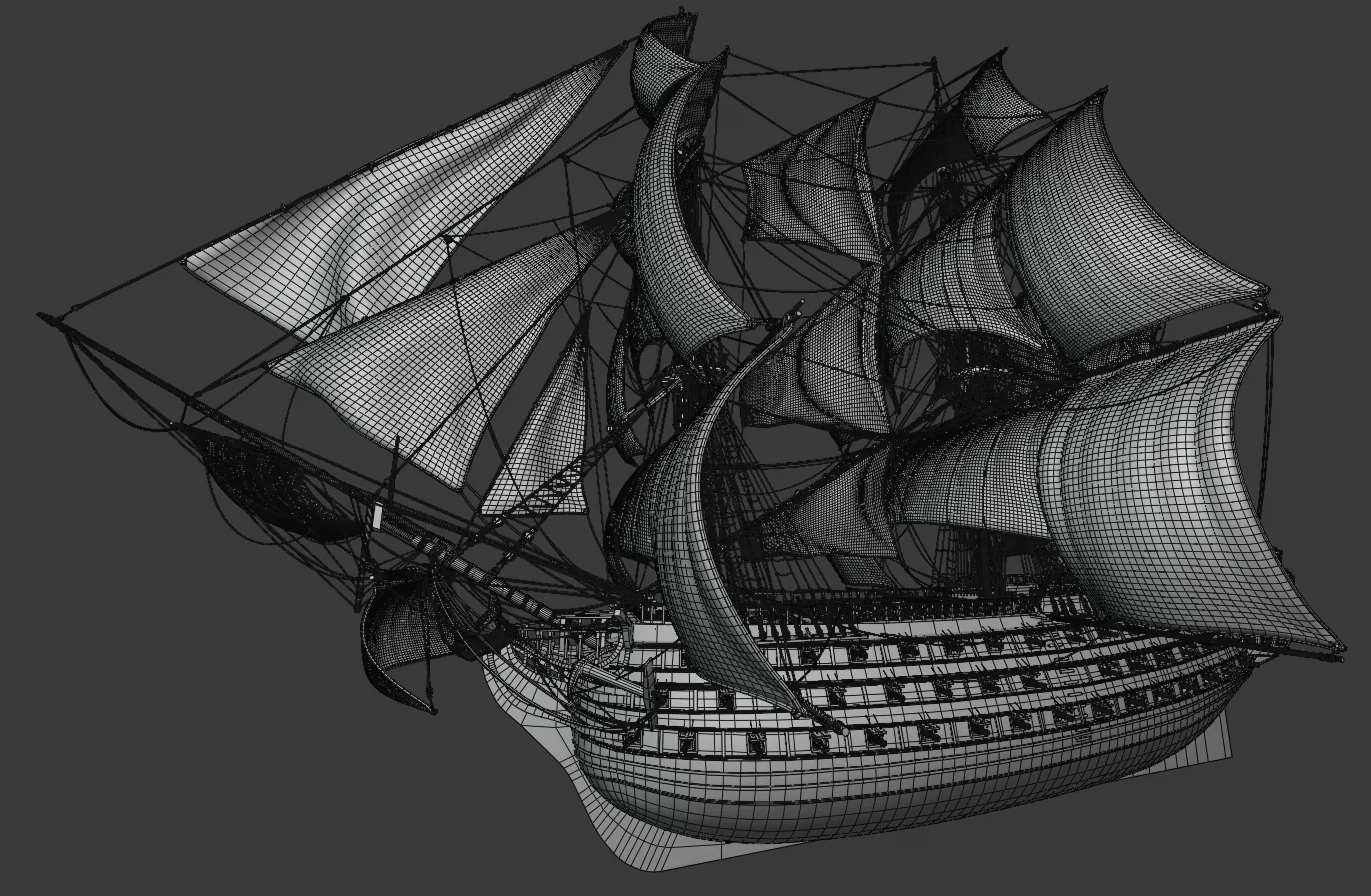 Old Sailing Ship - 3D Model