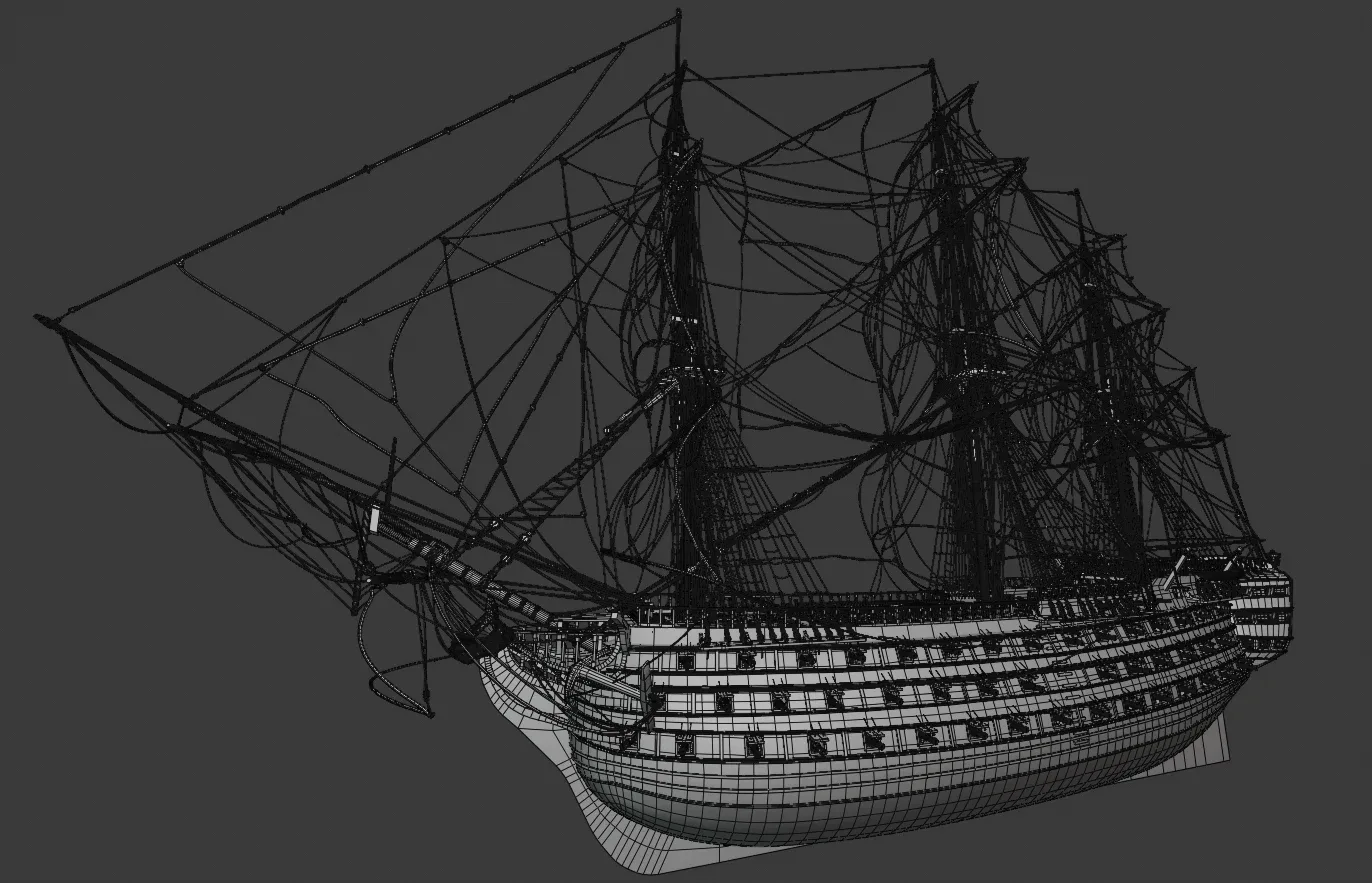 Old Sailing Ship - 3D Model