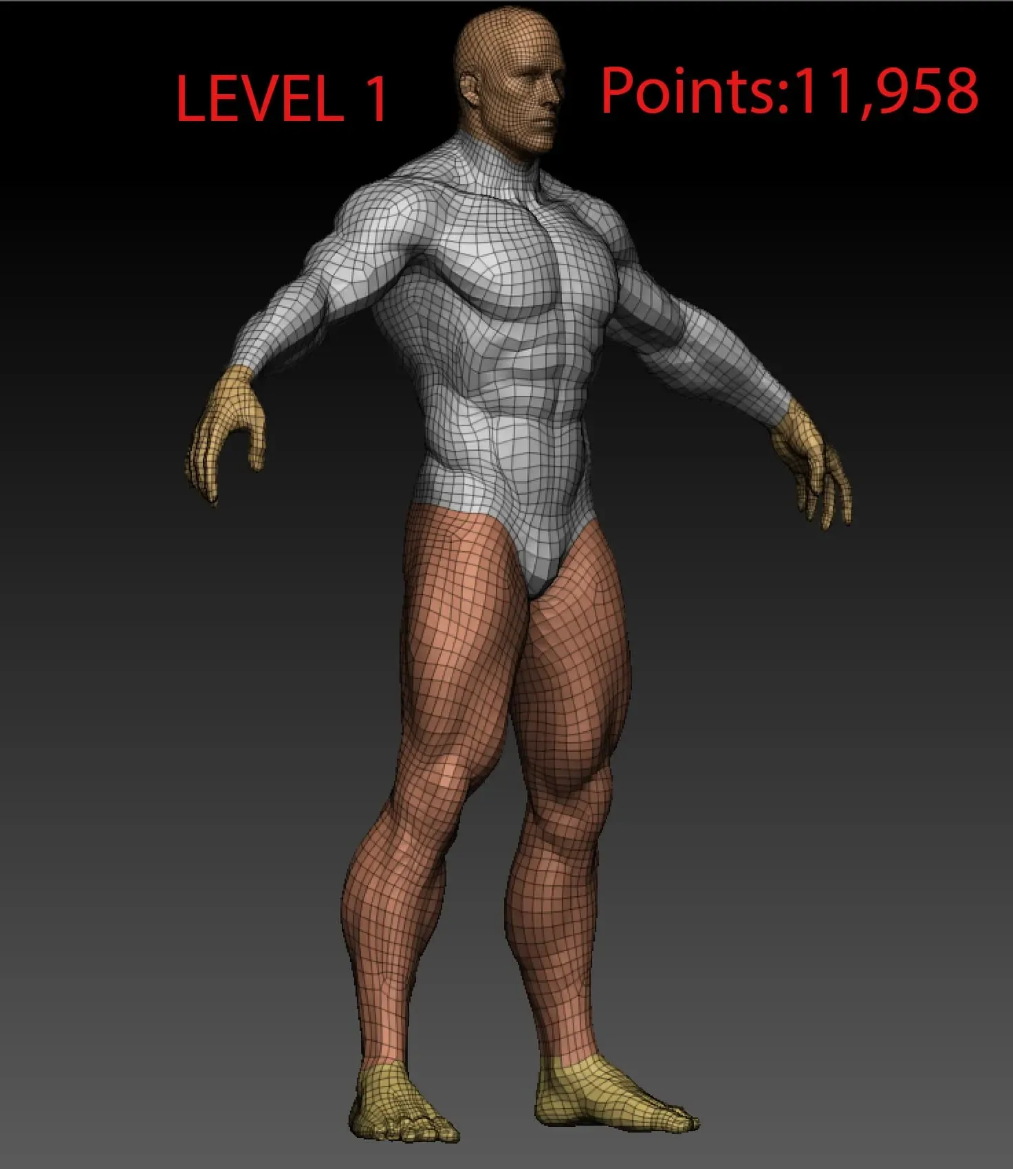 Muscular Man High Detail (High/Low Poly)