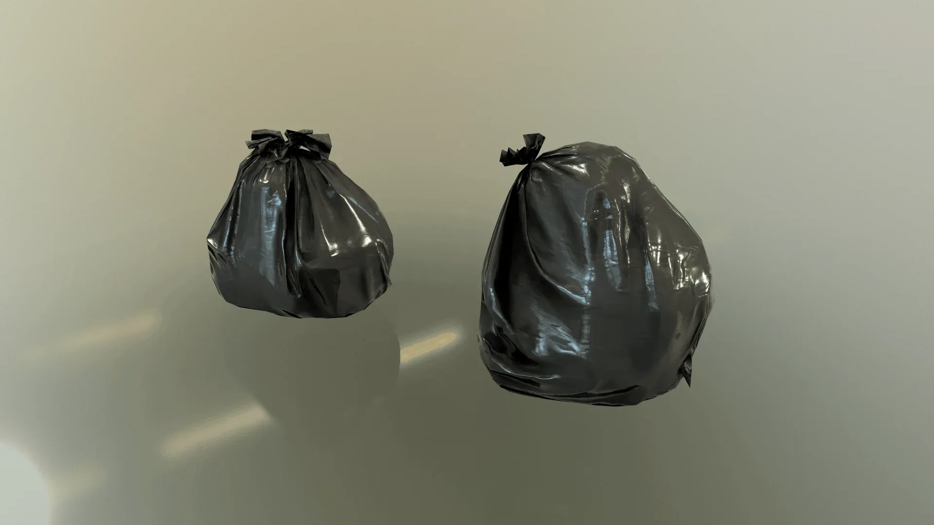 Trash Bin with Garbage Gabs - Low Poly