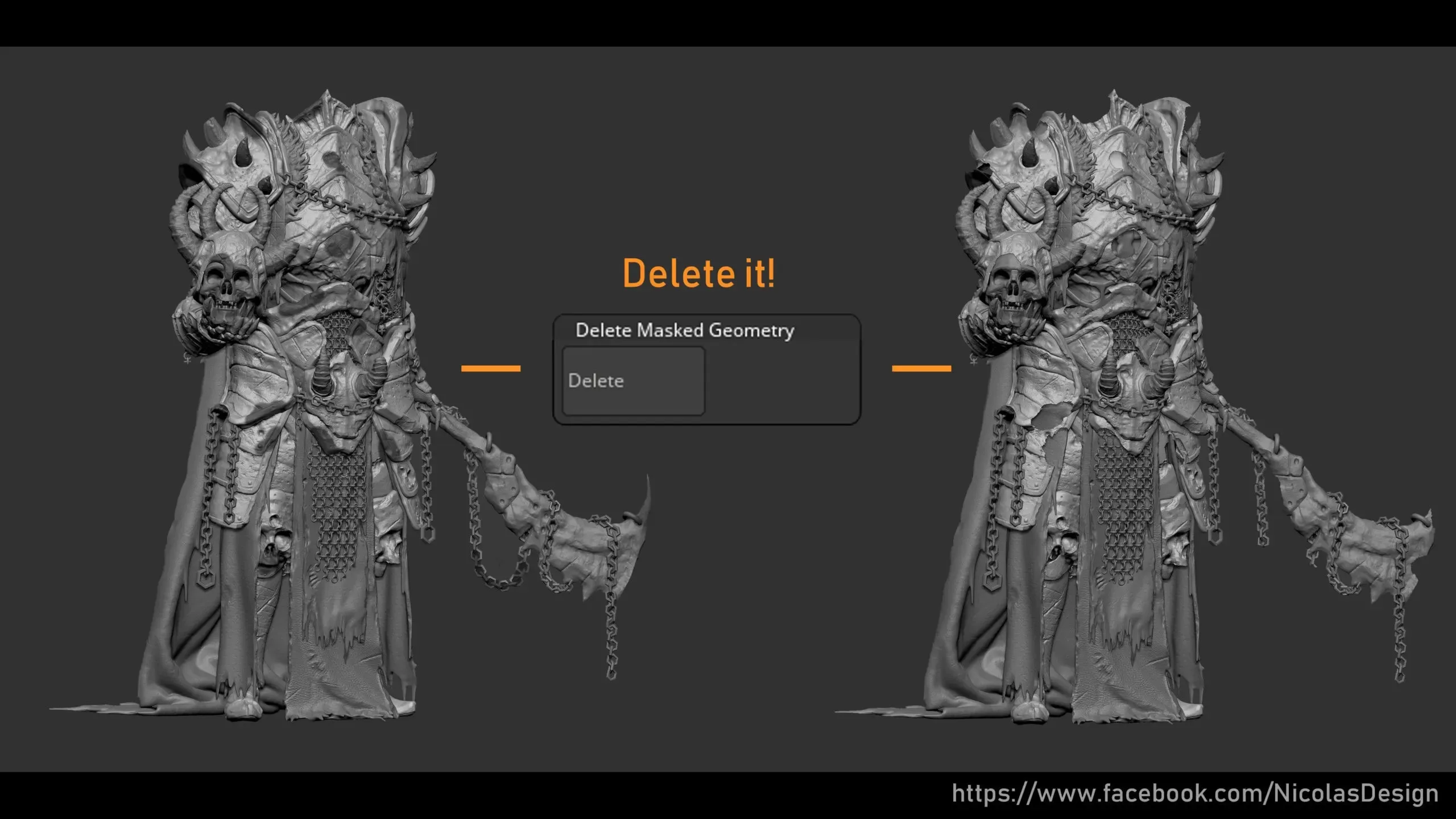 ZBrush - Mask & Delete Plugin