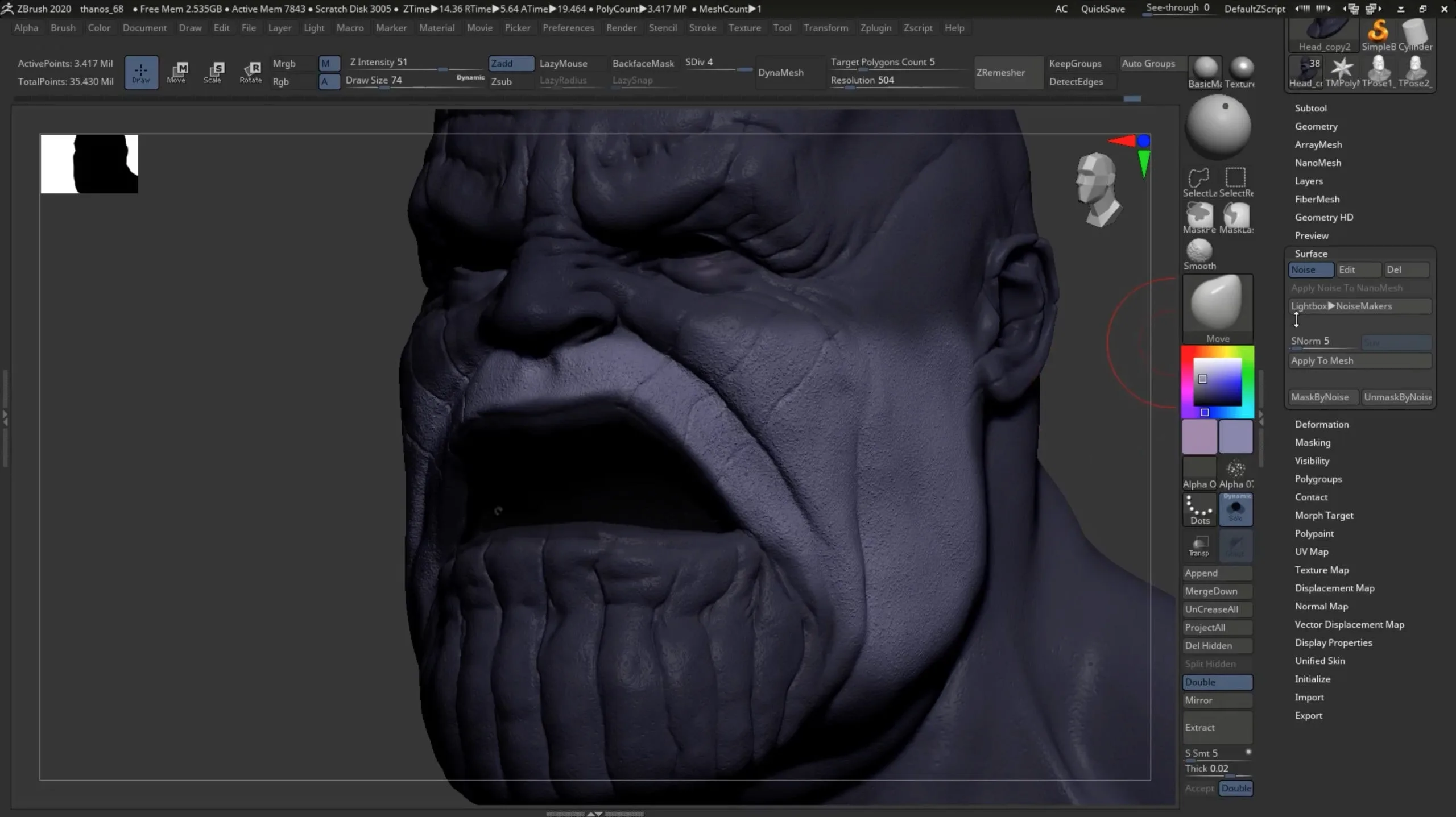 Sculpting Thanos & The Infinity Gauntlet in ZBrush