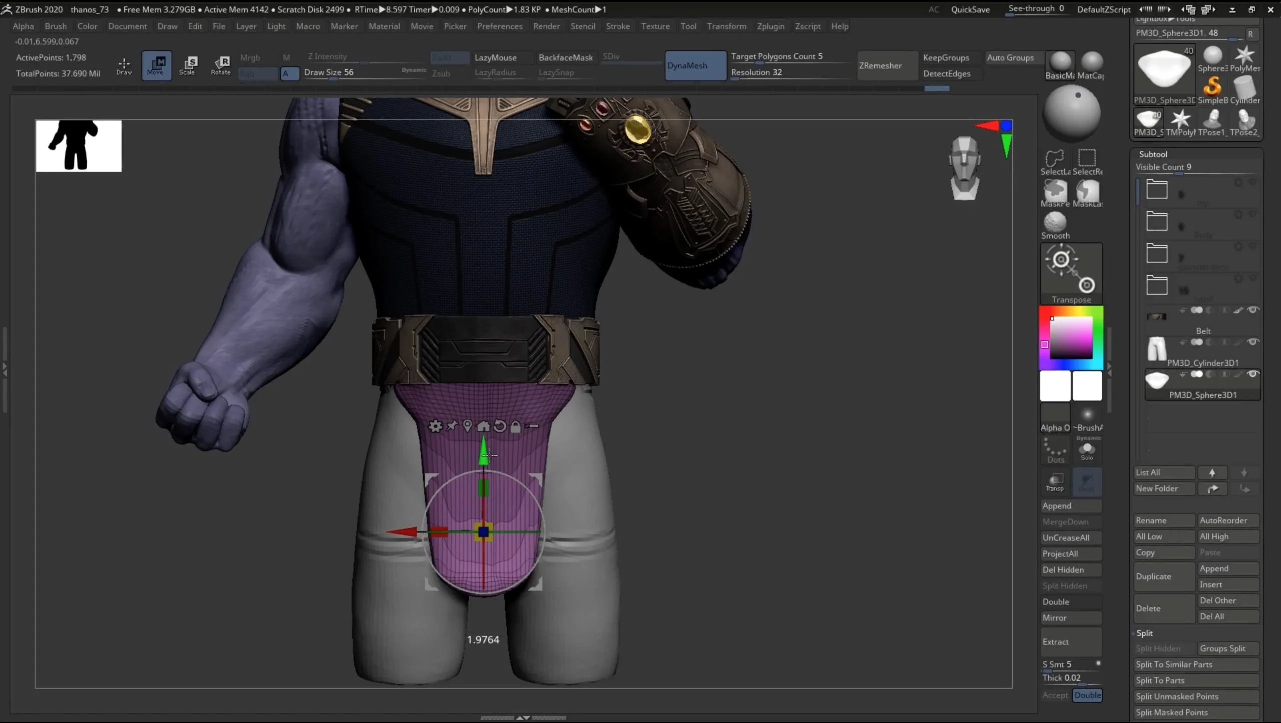 Sculpting Thanos & The Infinity Gauntlet in ZBrush