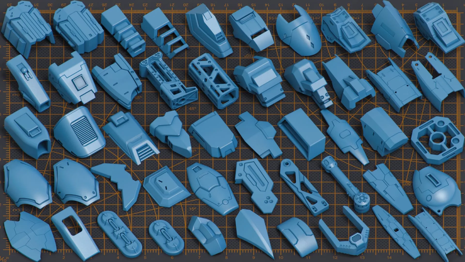 500 Pieces Mega Pack - Hard Surface Kitbash