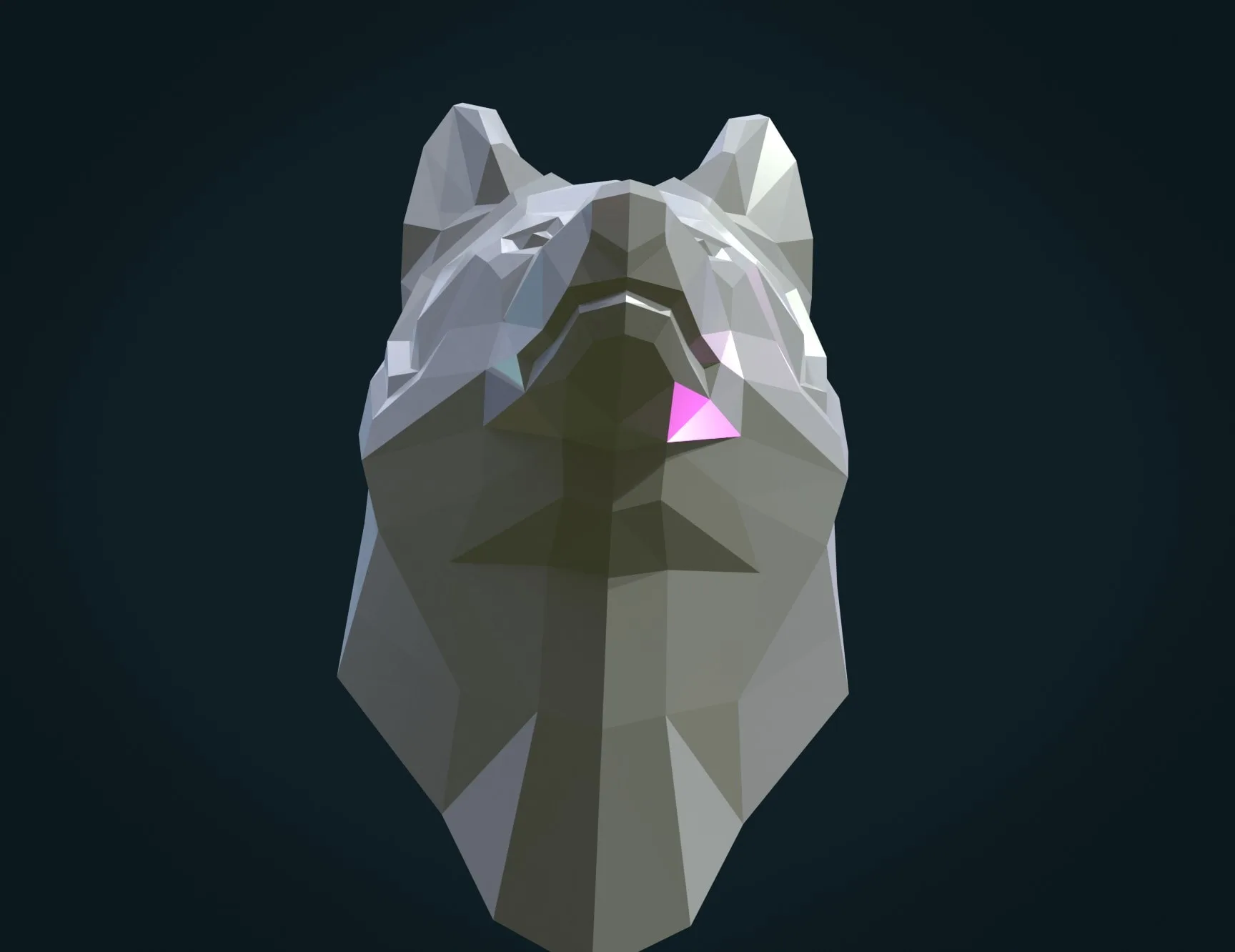 Low Poly Wolf Head - 3D Print Ready