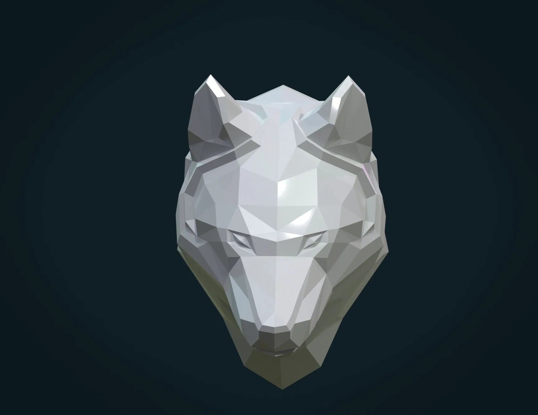 Low Poly Wolf Head - 3D Print Ready