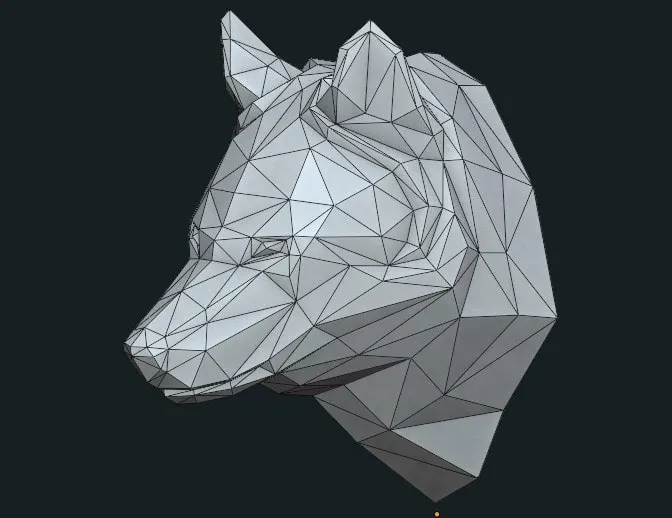 Low Poly Wolf Head - 3D Print Ready