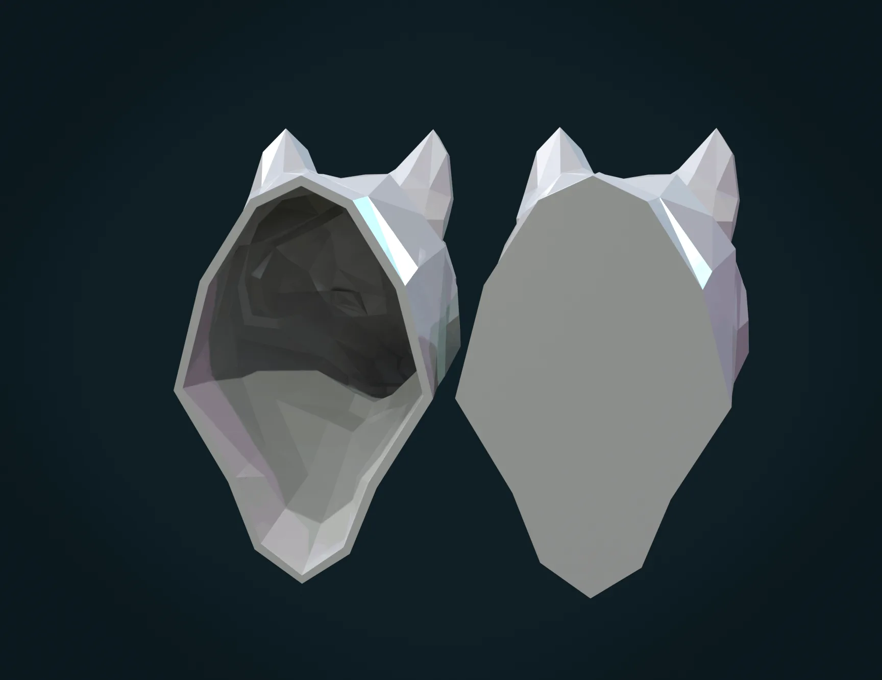 Low Poly Wolf Head - 3D Print Ready