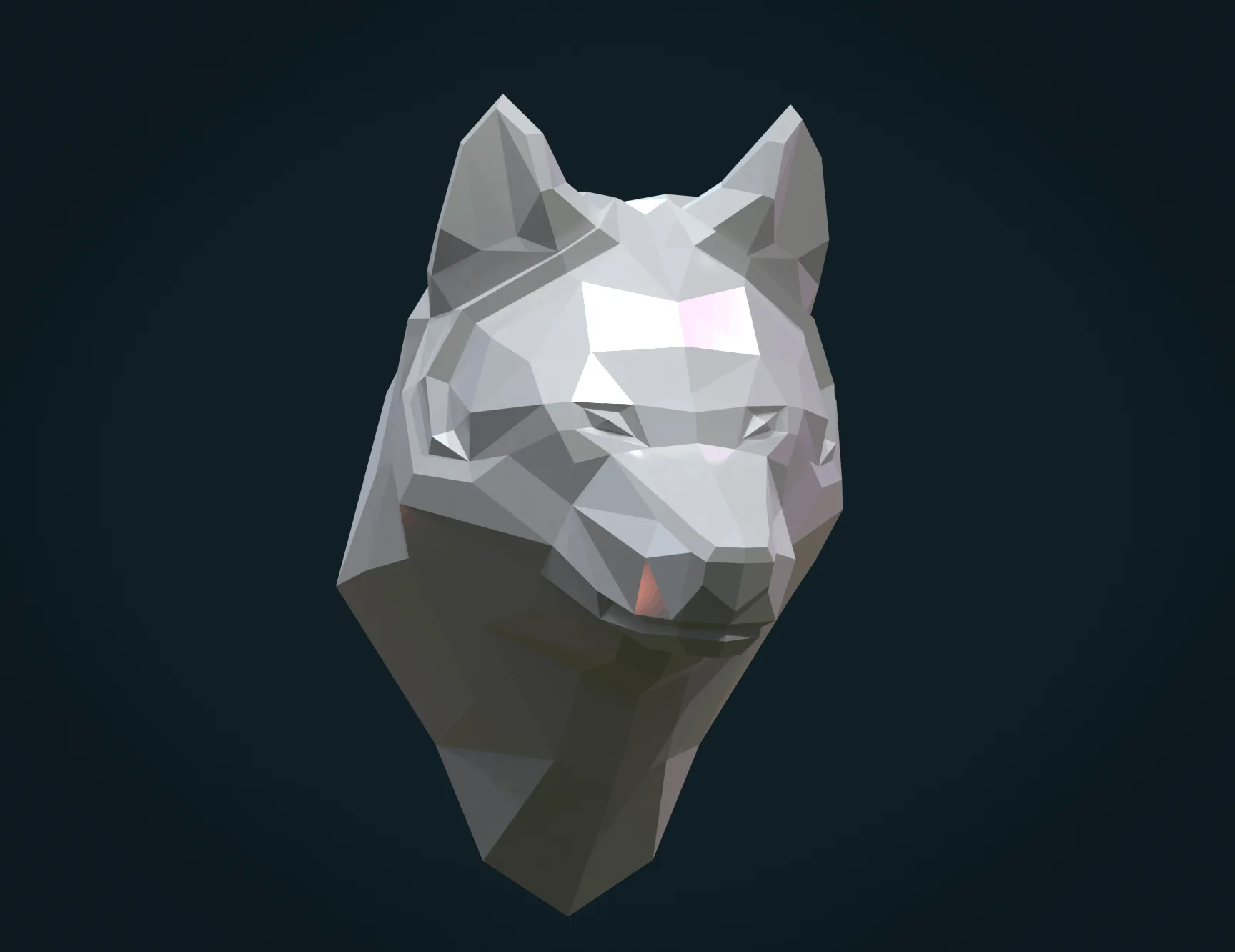 Low Poly Wolf Head - 3D Print Ready