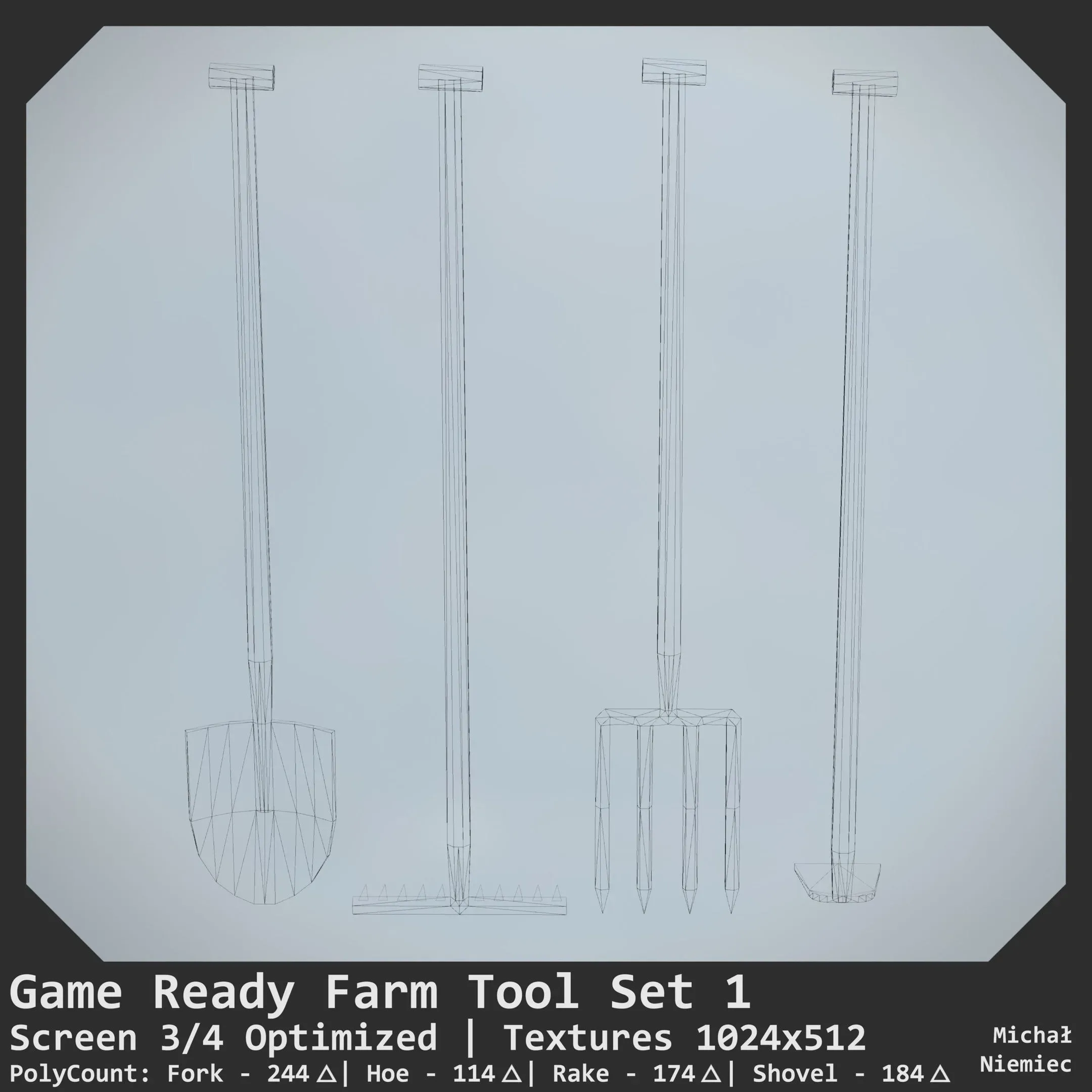 Game Ready Model LP Farm Tools Set 01