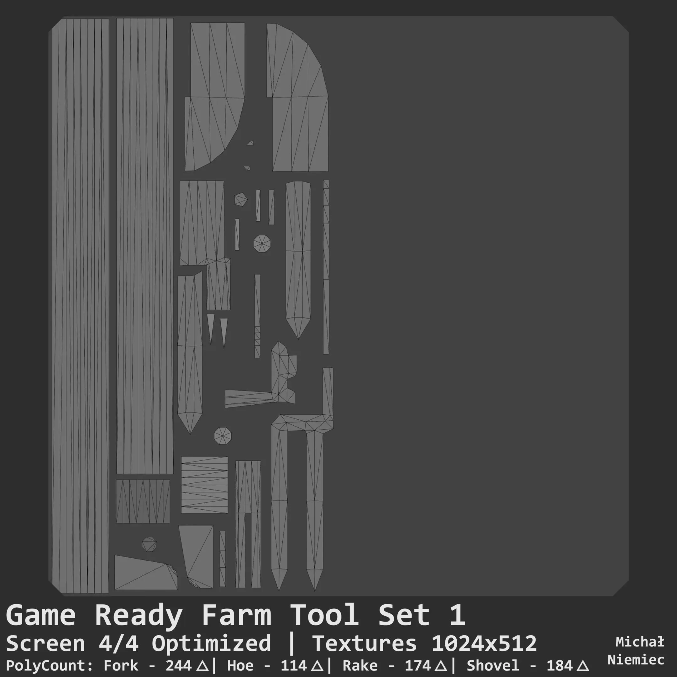 Game Ready Model LP Farm Tools Set 01